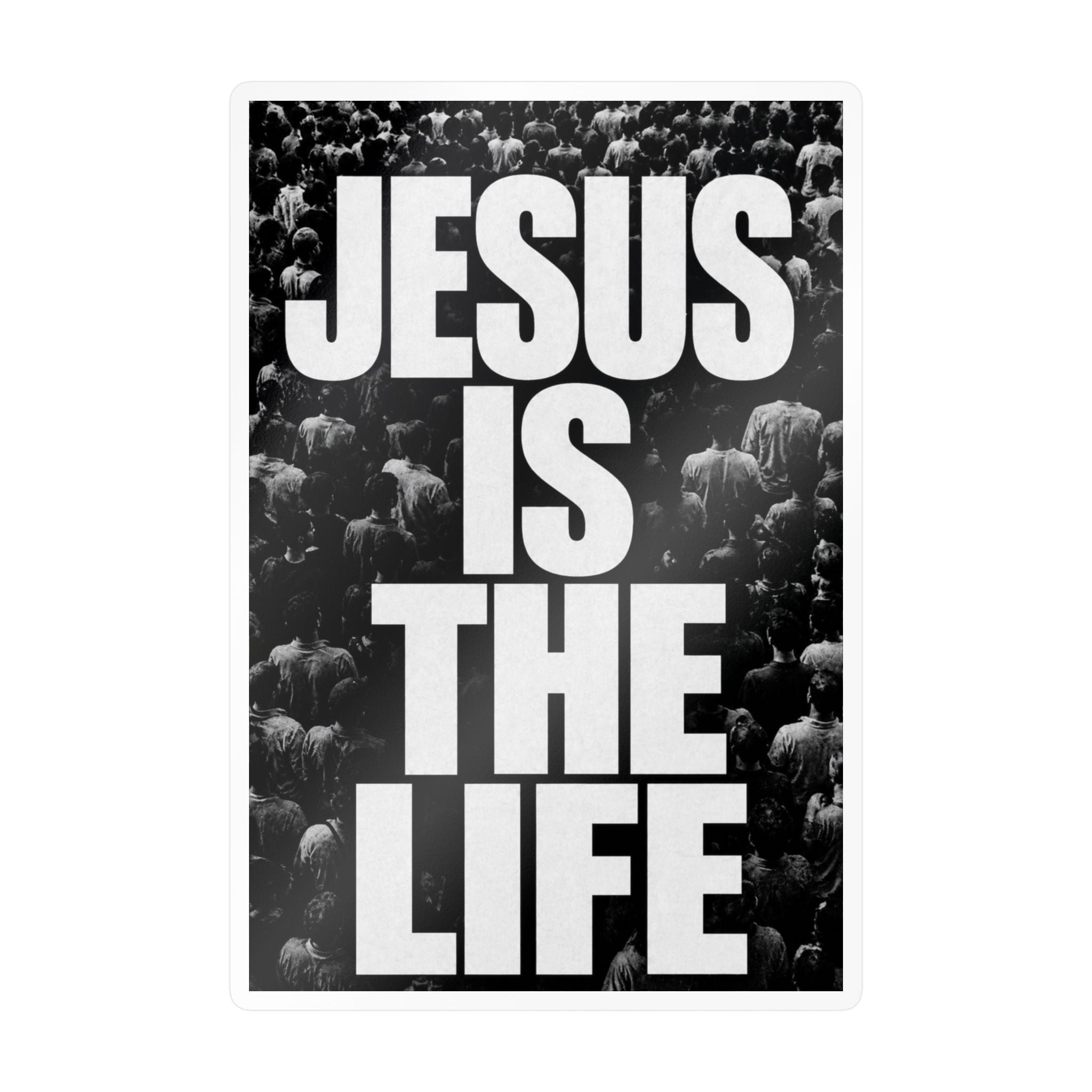 Jesus Is the Life Vinyl Sticker — Black & White Faith Decal (Kiss-Cut)