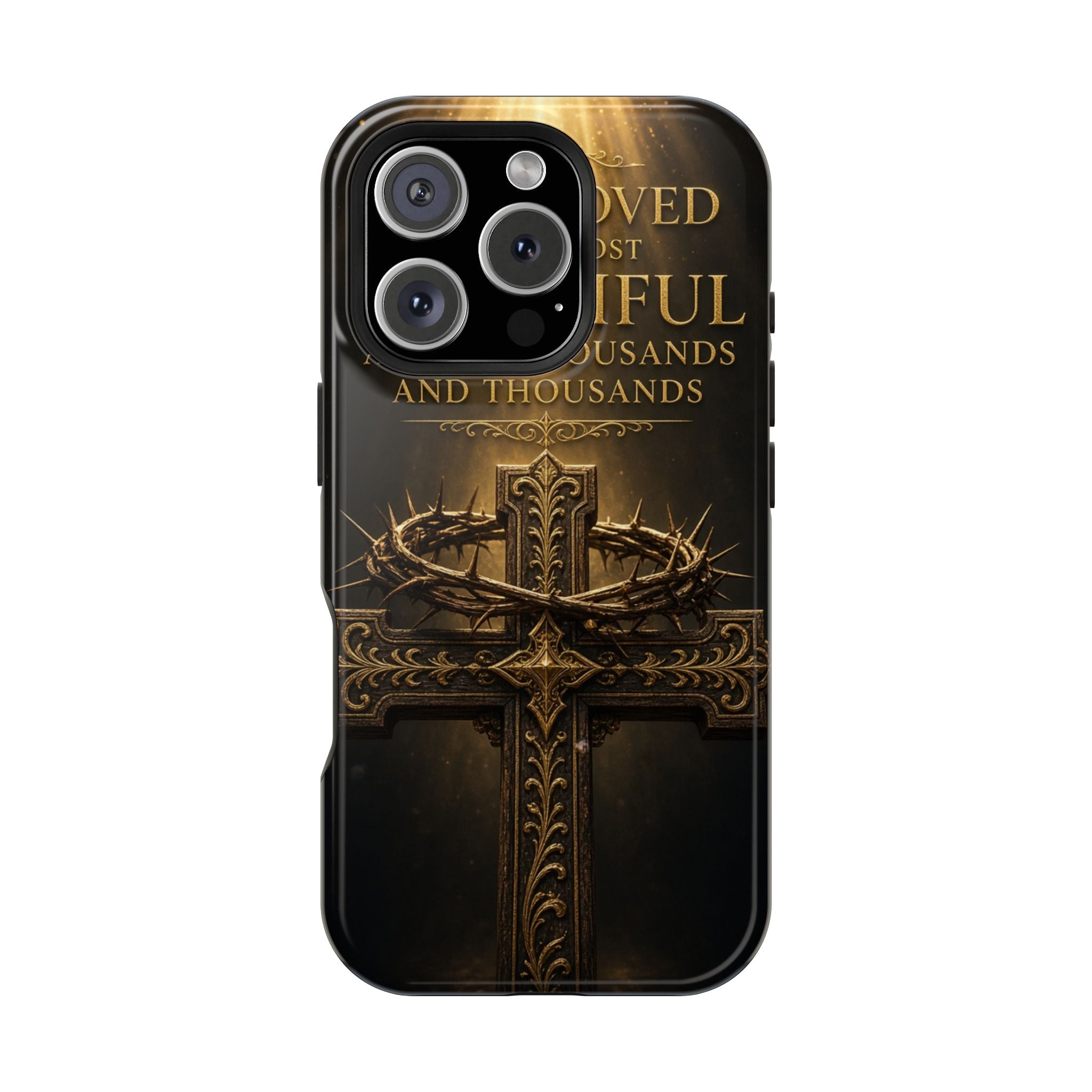 Magnetic Impact-Resistant Phone Case — "Most Beautiful" Cross with Crown of Thorns