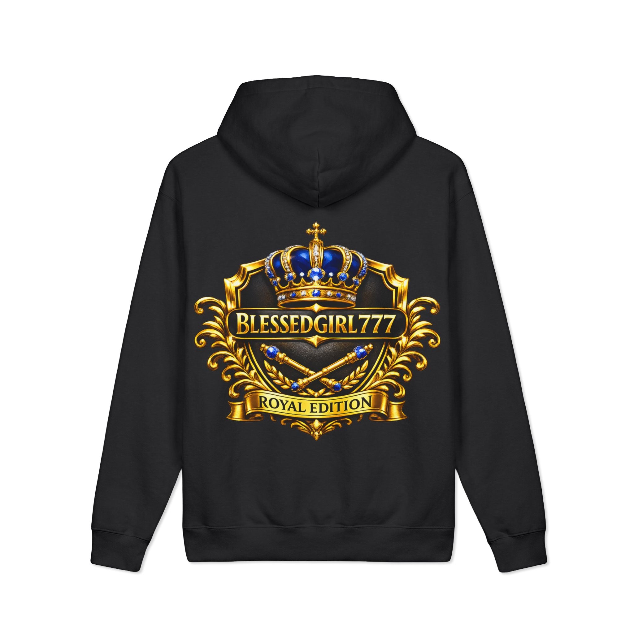BlessedGirl777 Royal Edition Hoodie — Crowned Crest Graphic Sweatshirt