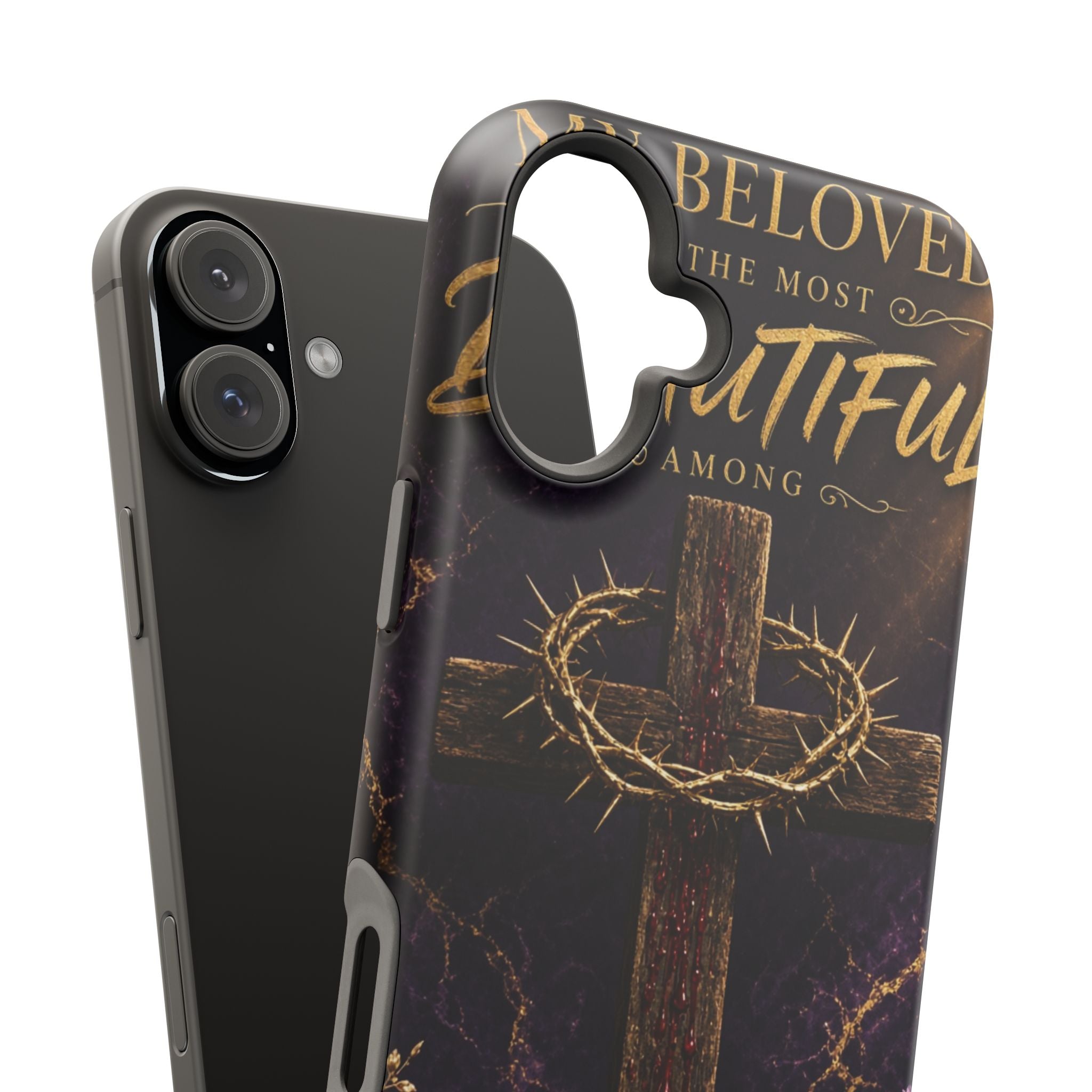 Christian Cross Magnetic Impact-Resistant Phone Case — "Beloved Most Beautiful" Scripture Design
