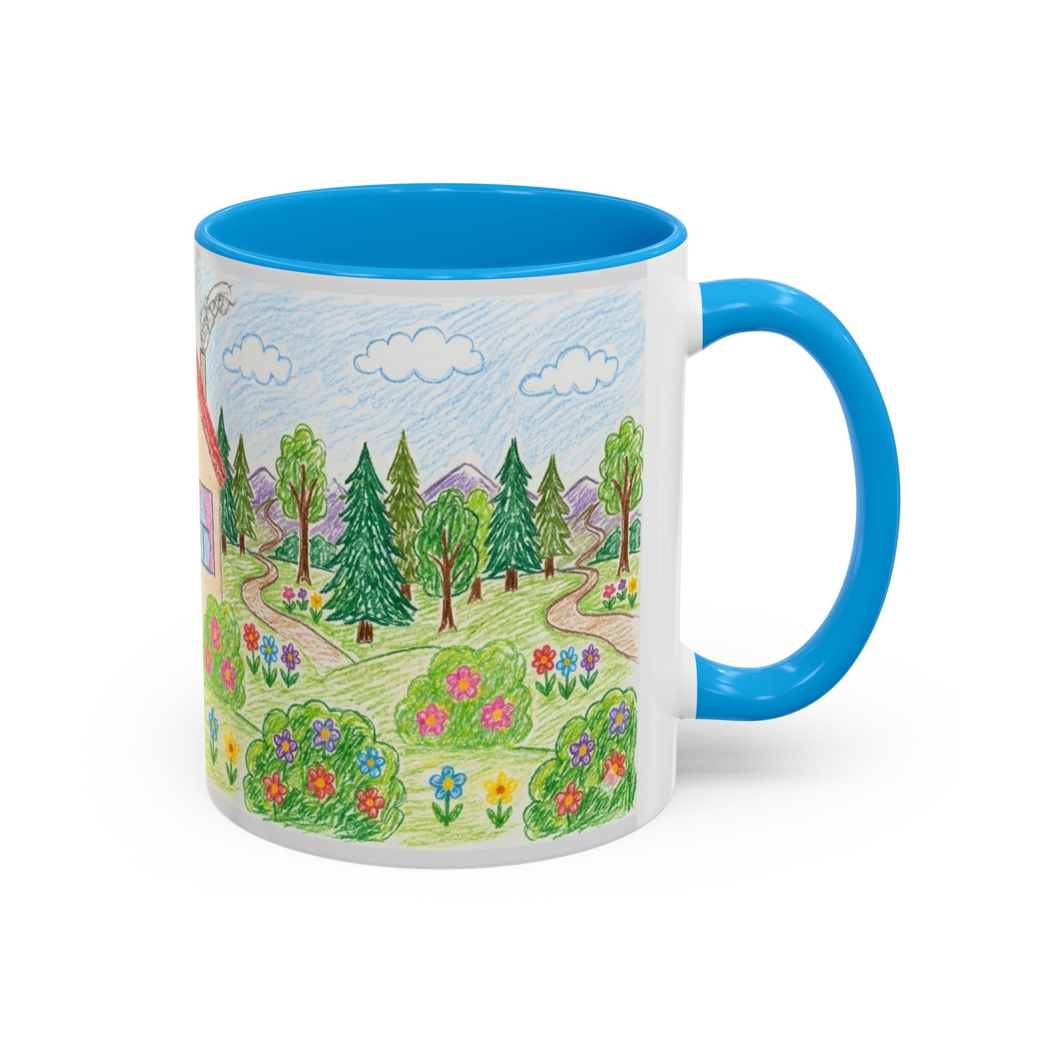 Crayon Family Home Drawing Mug | Colorful Ceramic Coffee Cup