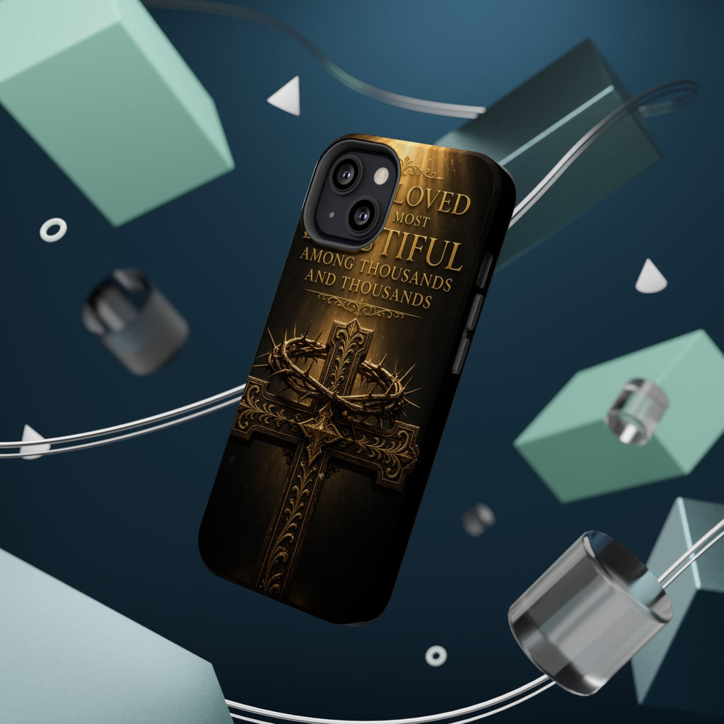 Magnetic Impact-Resistant Phone Case — "Most Beautiful" Cross with Crown of Thorns