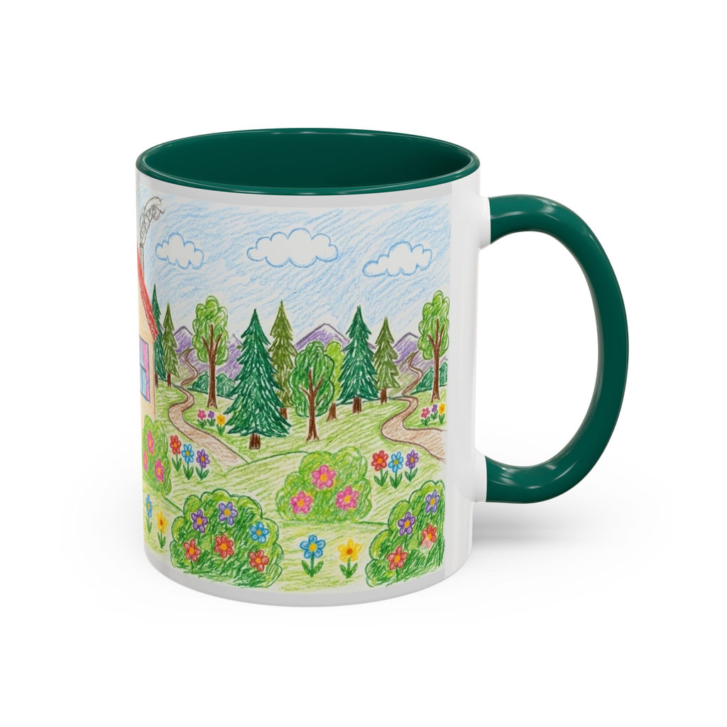 Crayon Family Home Drawing Mug | Colorful Ceramic Coffee Cup