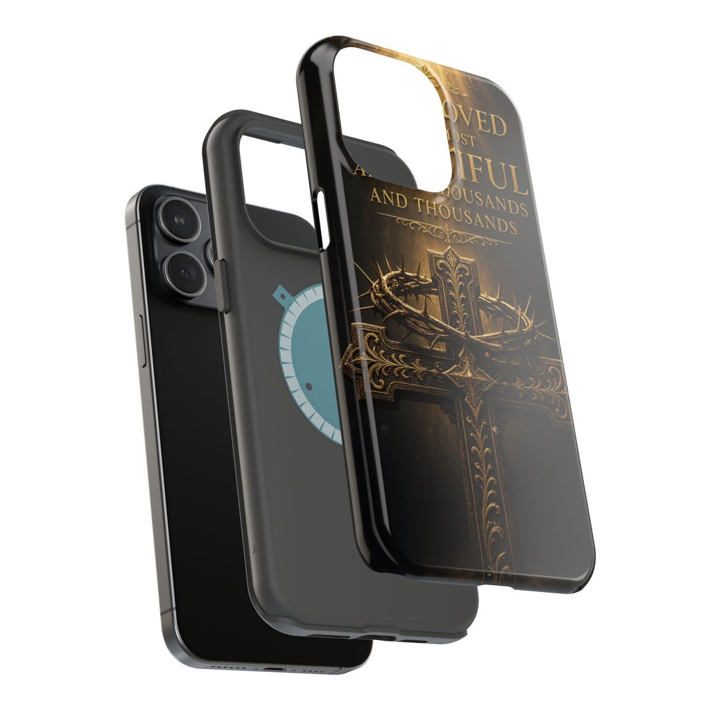 Magnetic Impact-Resistant Phone Case — "Most Beautiful" Cross with Crown of Thorns