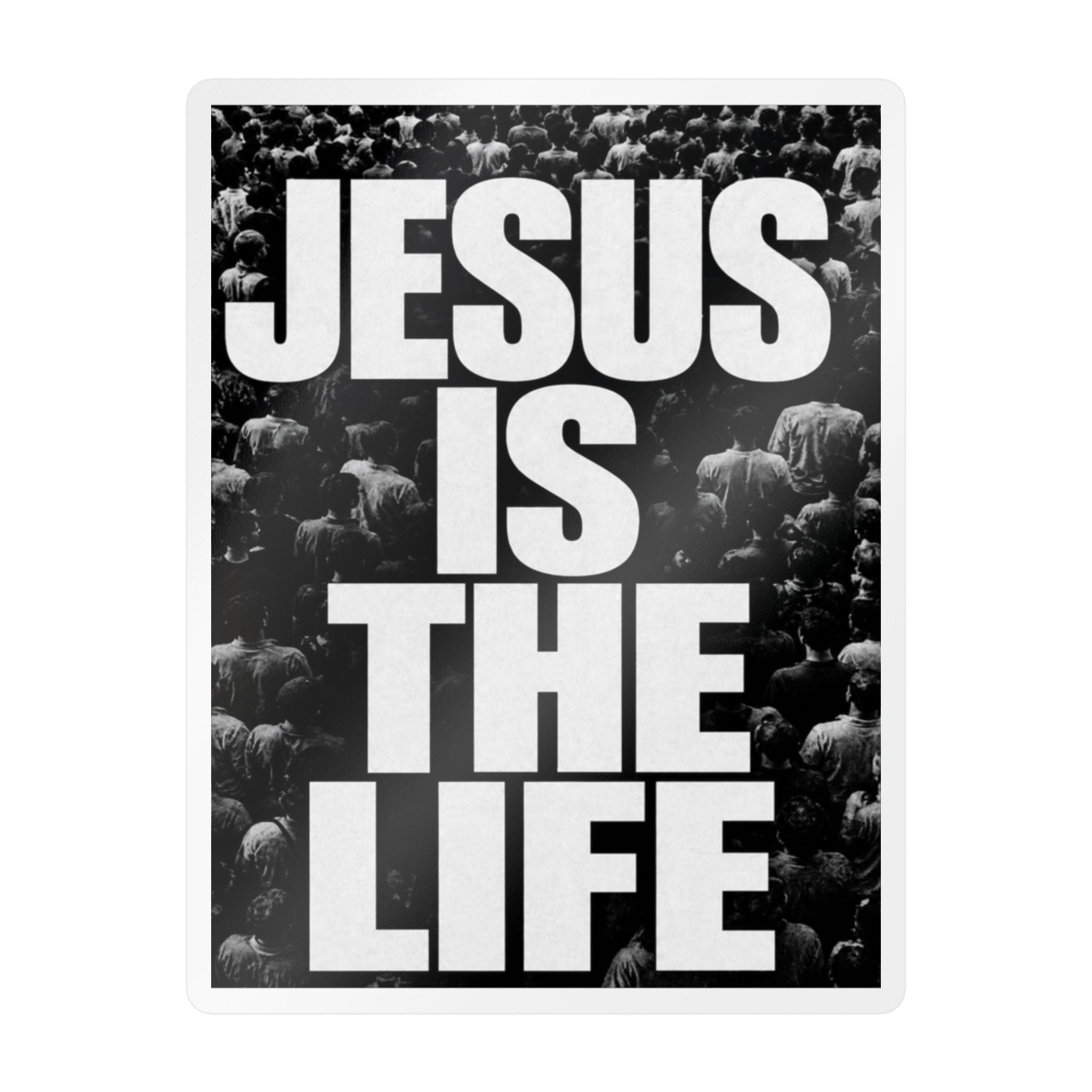 Jesus Is the Life Vinyl Sticker — Black & White Faith Decal (Kiss-Cut)