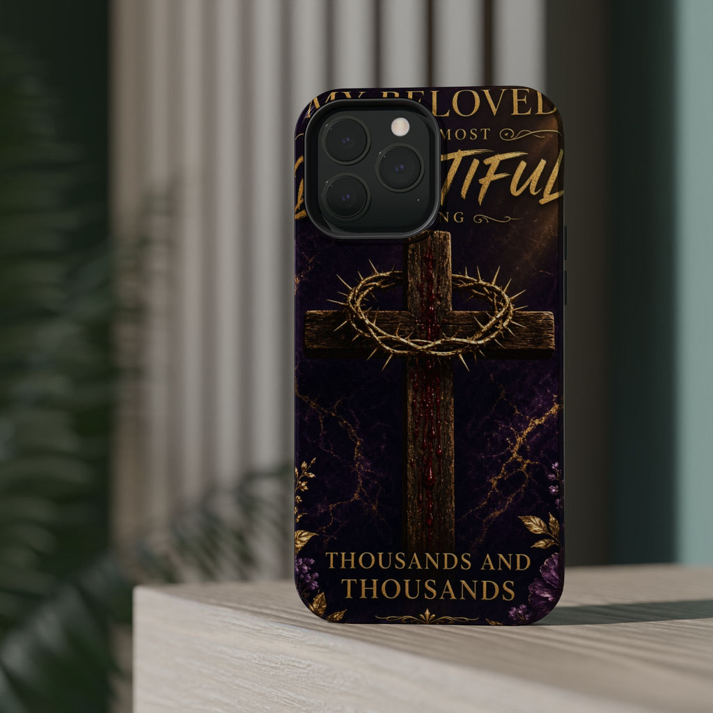 Christian Cross Magnetic Impact-Resistant Phone Case — "Beloved Most Beautiful" Scripture Design