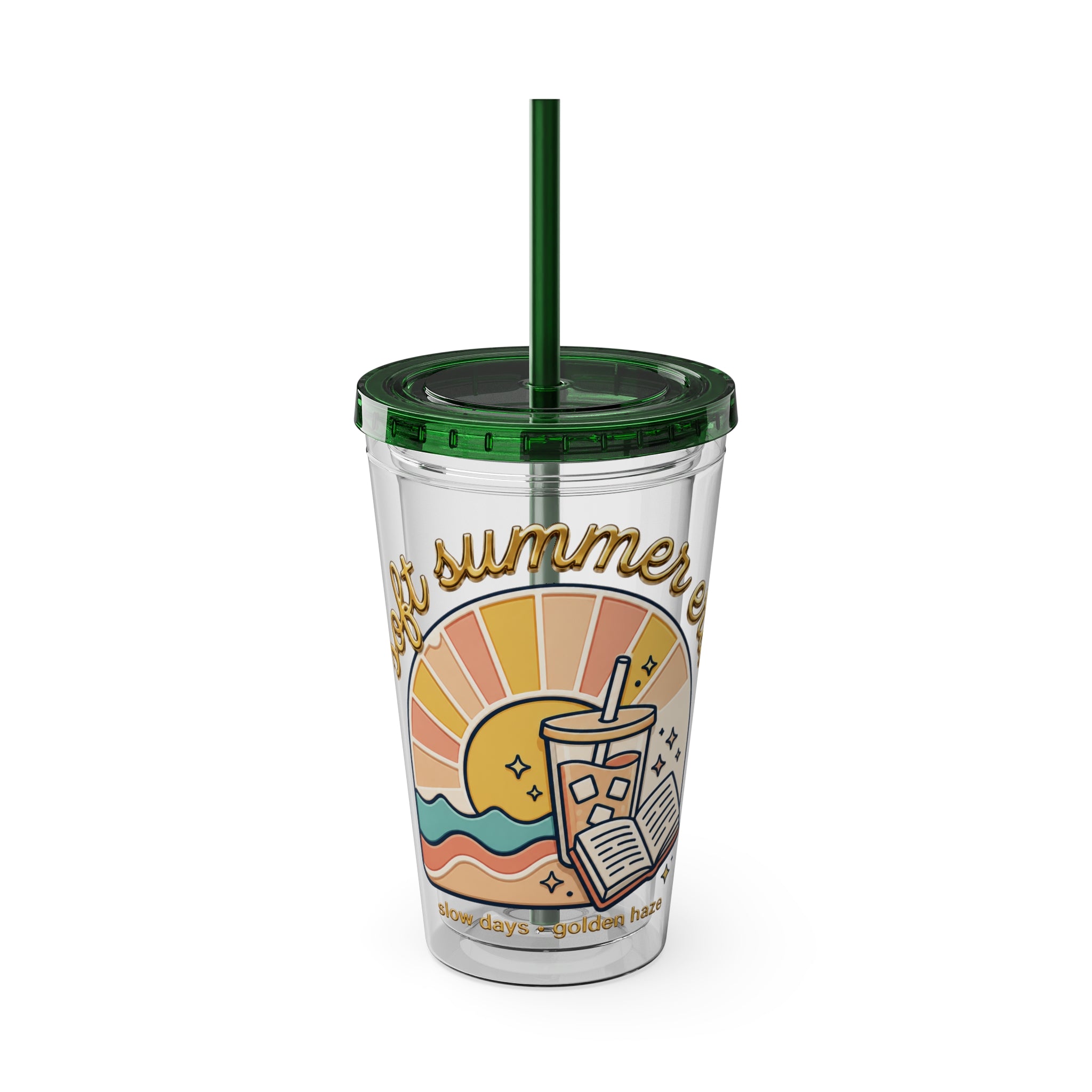 Soft Summer sunset beach drink illustration Tumbler