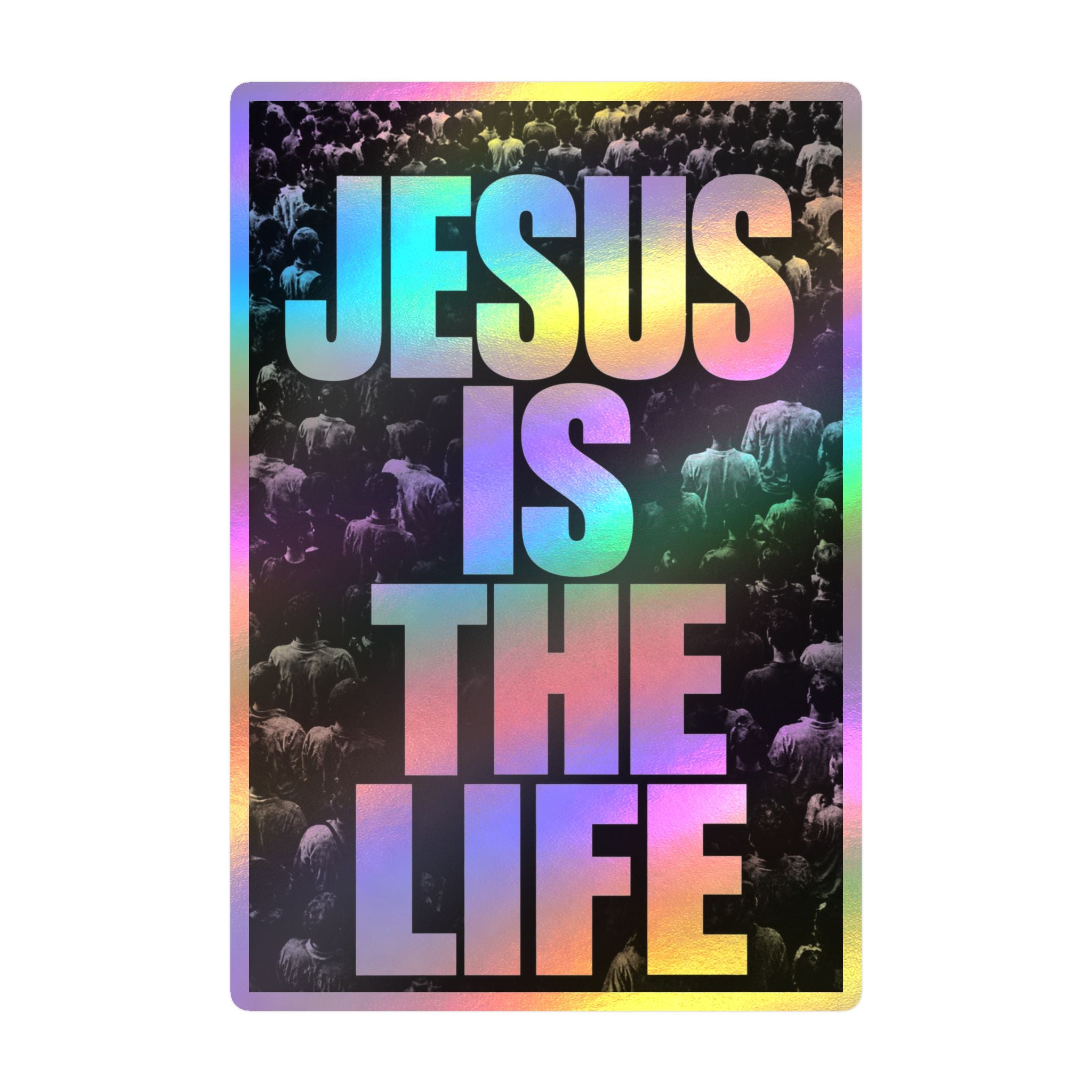 Jesus Is the Life Vinyl Sticker — Black & White Faith Decal (Kiss-Cut)