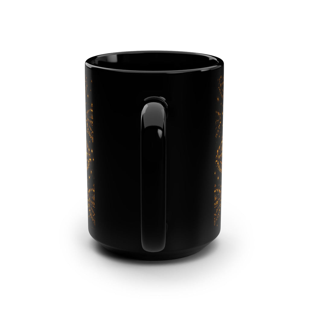 BlessedGirl777 Gold Crown Black Mug — 15oz Inspirational Coffee Cup