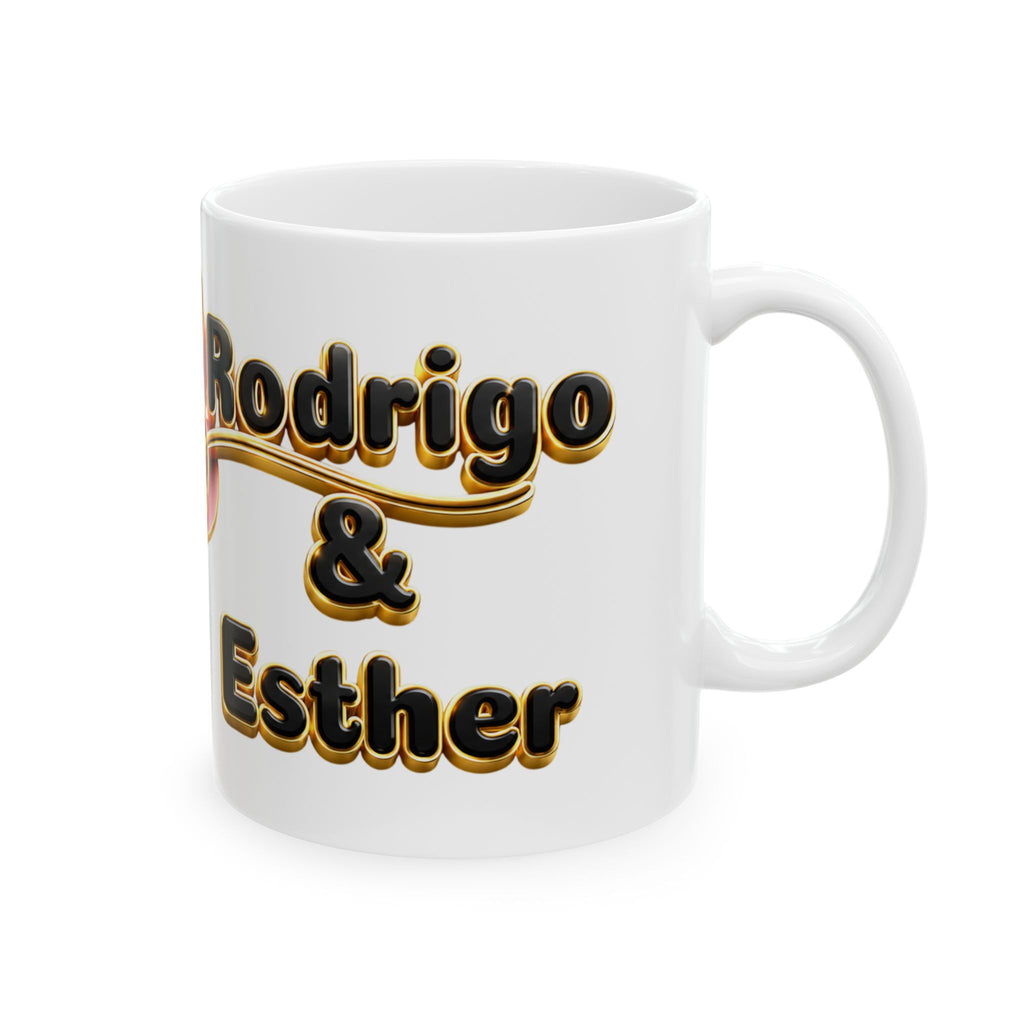 Gold Heart Arrow Romance Mug | Ceramic Coffee Cup