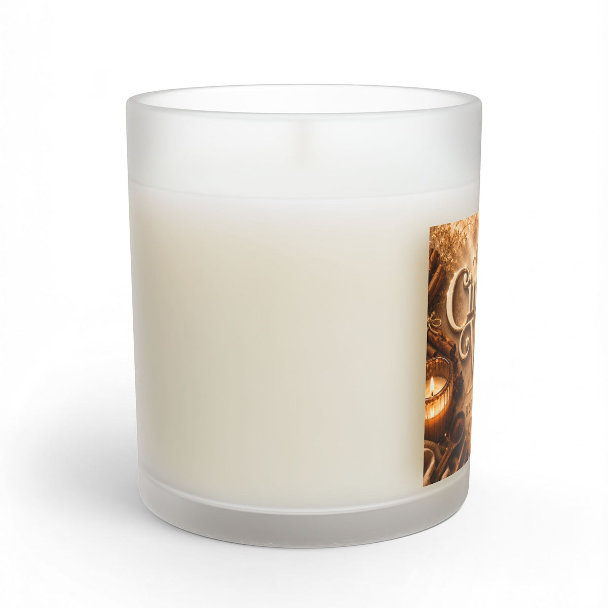 Cinnamon Vanilla Glass Candle — 11 oz Cozy Spice Scented Candle
