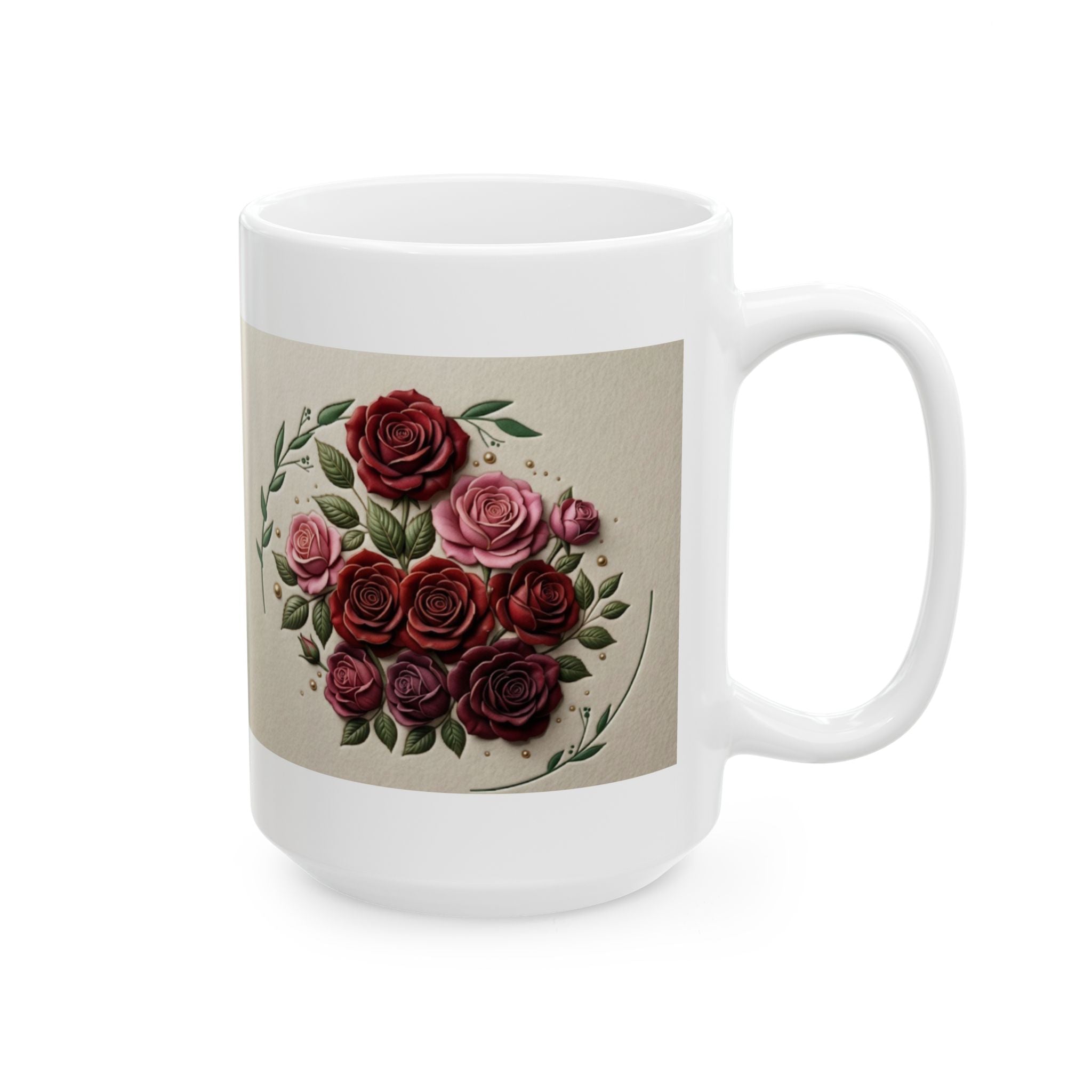 Vintage Rose Bouquet Mug | Floral Ceramic Coffee Cup