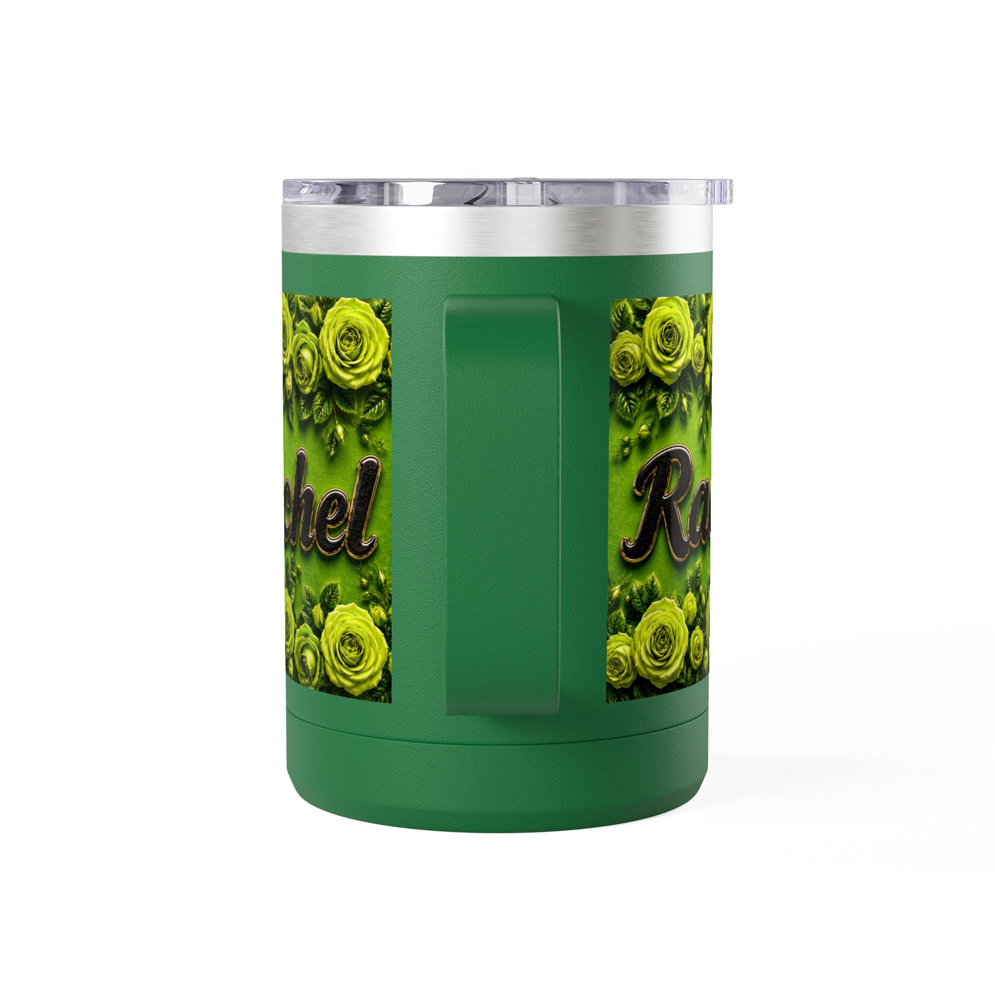Personalized Rachel Floral 15oz Travel Mug — Insulated Coffee Tumbler