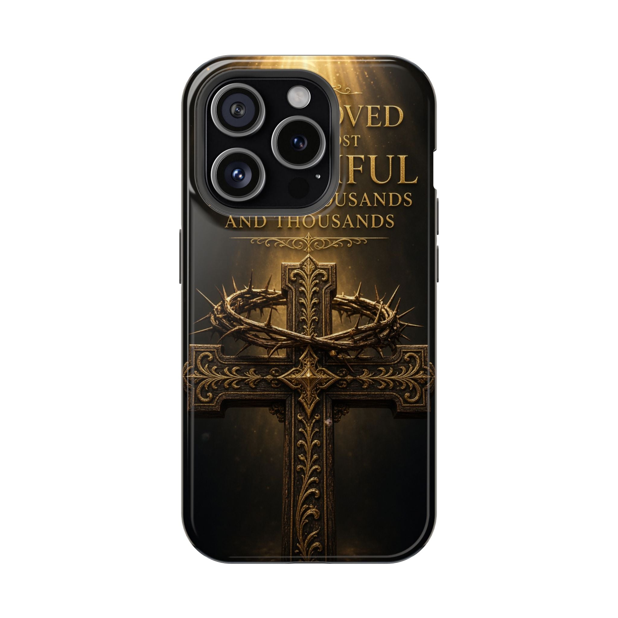 Magnetic Impact-Resistant Phone Case — "Most Beautiful" Cross with Crown of Thorns