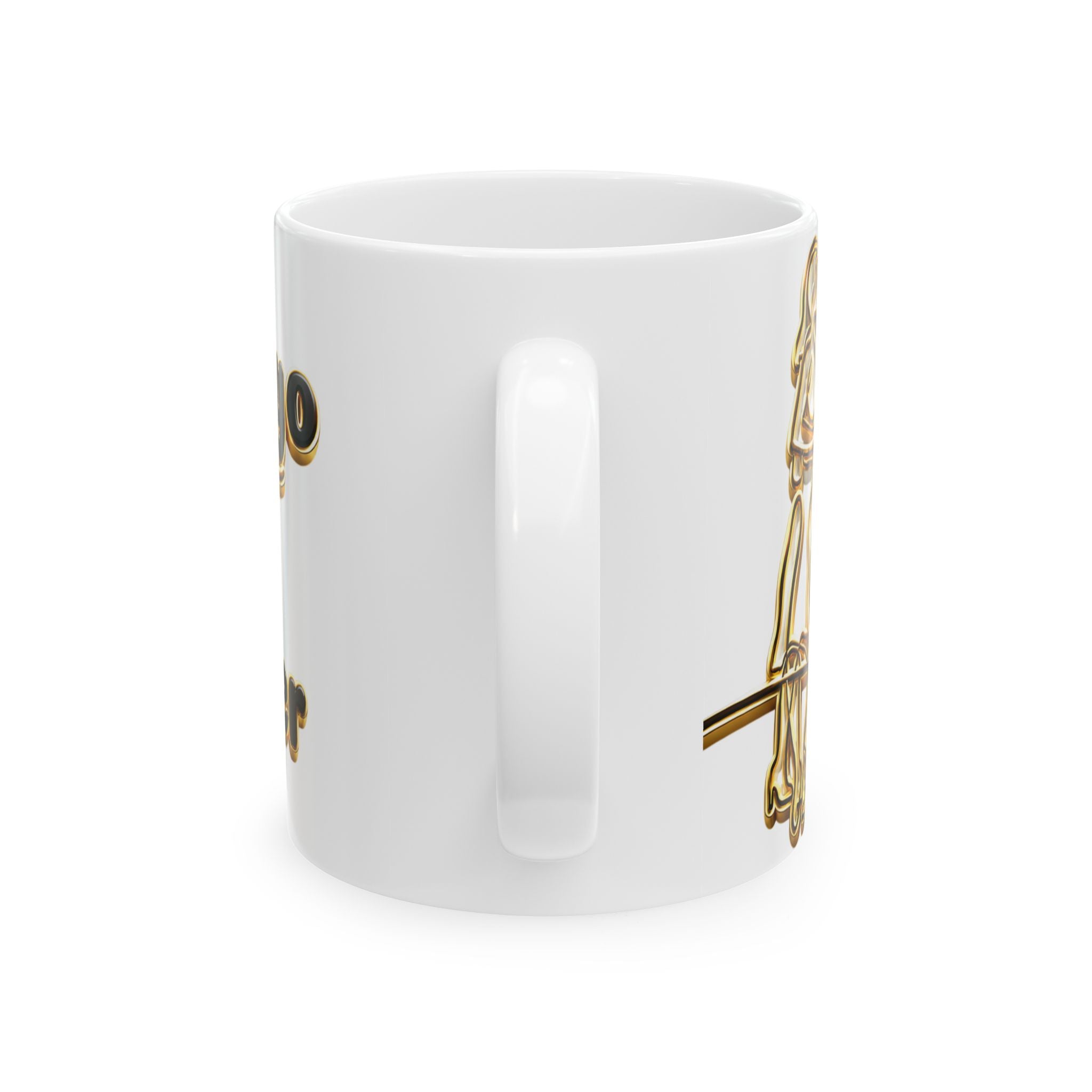 Gold Heart Arrow Romance Mug | Ceramic Coffee Cup