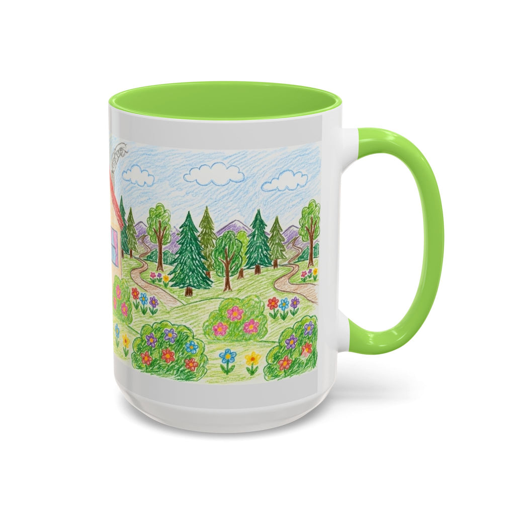 Crayon Family Home Drawing Mug | Colorful Ceramic Coffee Cup