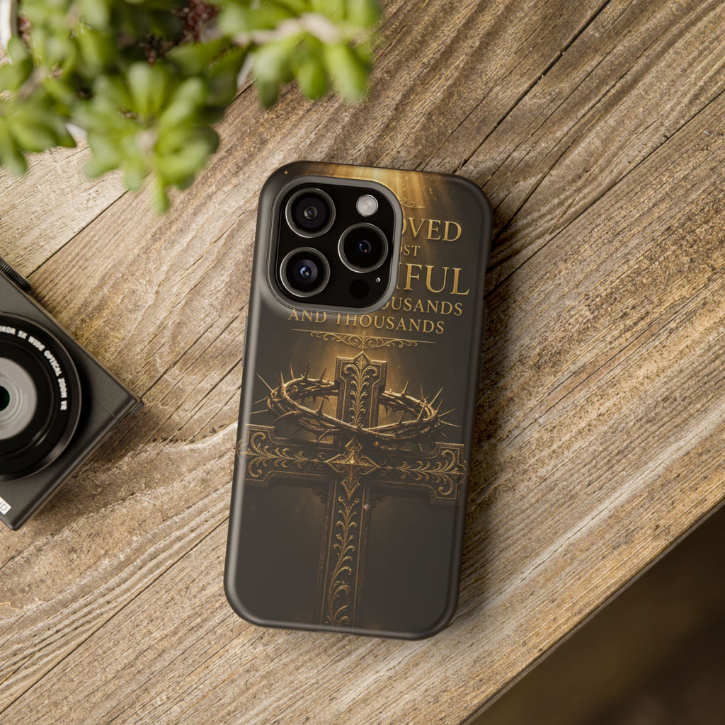 Magnetic Impact-Resistant Phone Case — "Most Beautiful" Cross with Crown of Thorns