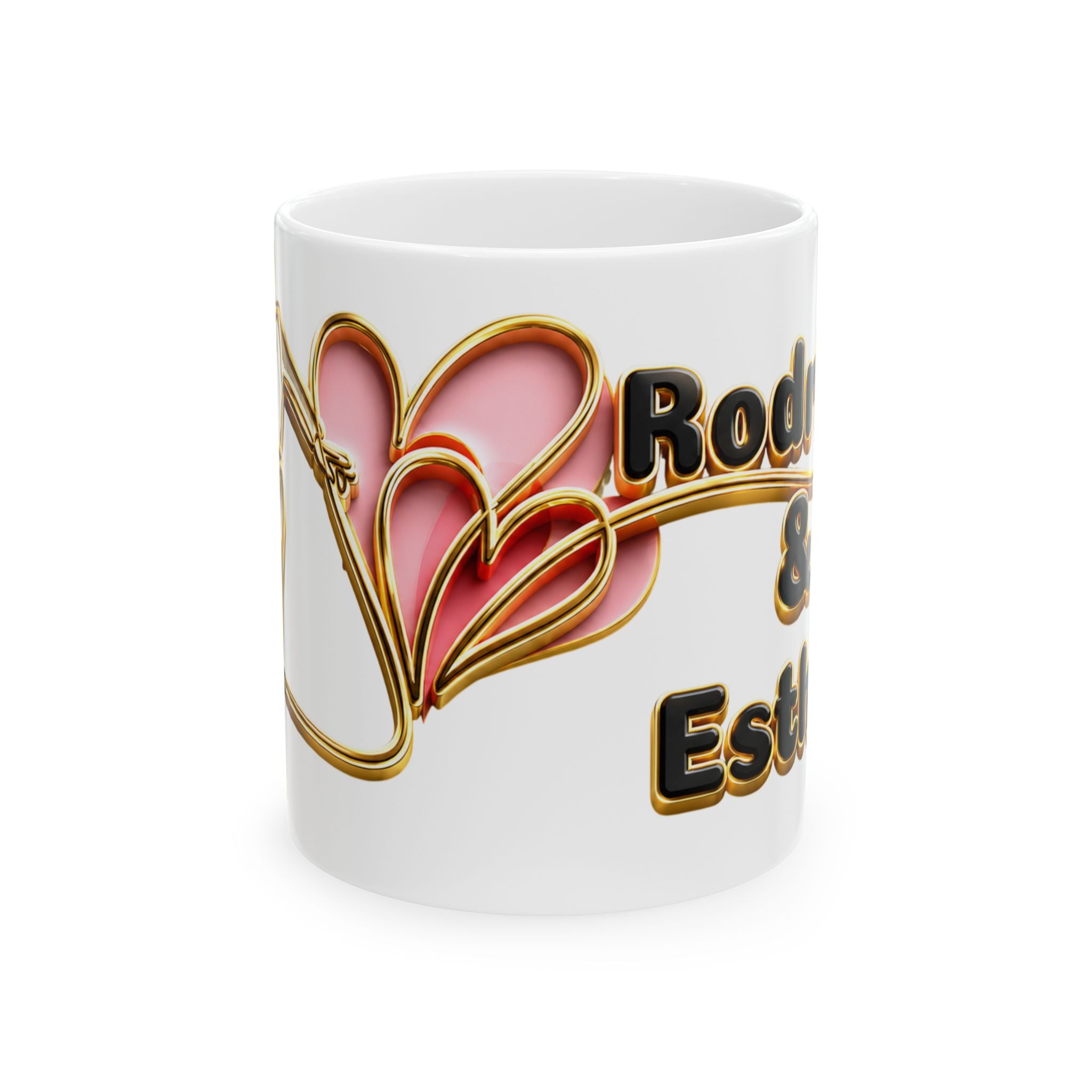 Gold Heart Arrow Romance Mug | Ceramic Coffee Cup