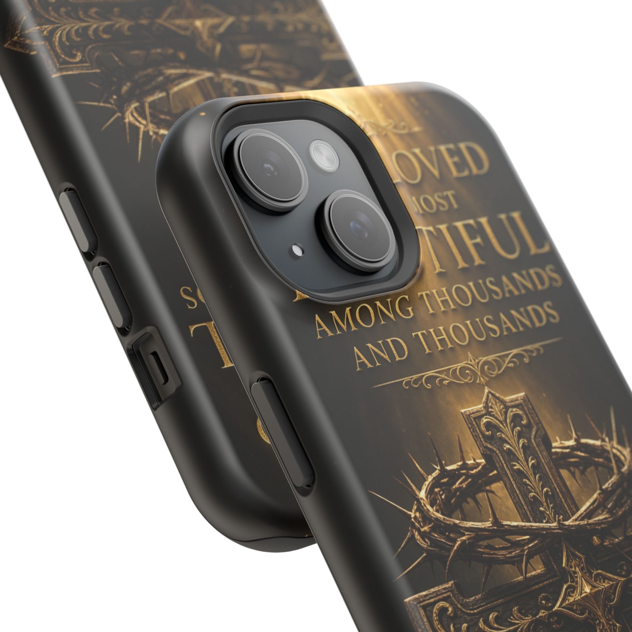 Magnetic Impact-Resistant Phone Case — "Most Beautiful" Cross with Crown of Thorns