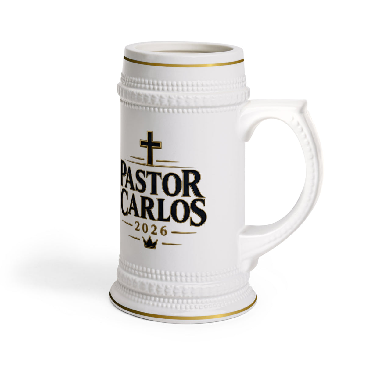 Jesus Never Fails Ceramic Beer Stein Mug — Faith-Based Pastor Appreciation Gift