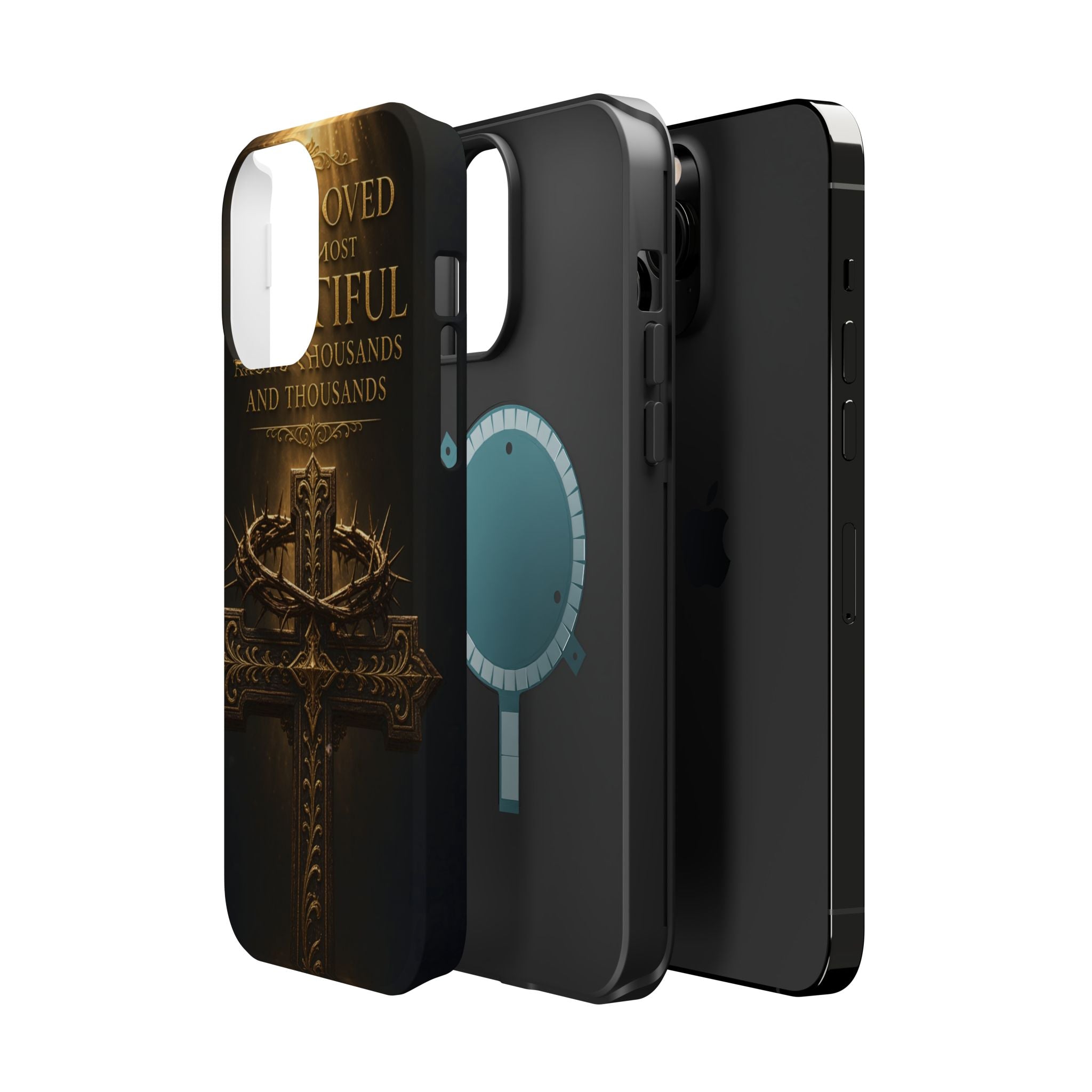 Magnetic Impact-Resistant Phone Case — "Most Beautiful" Cross with Crown of Thorns