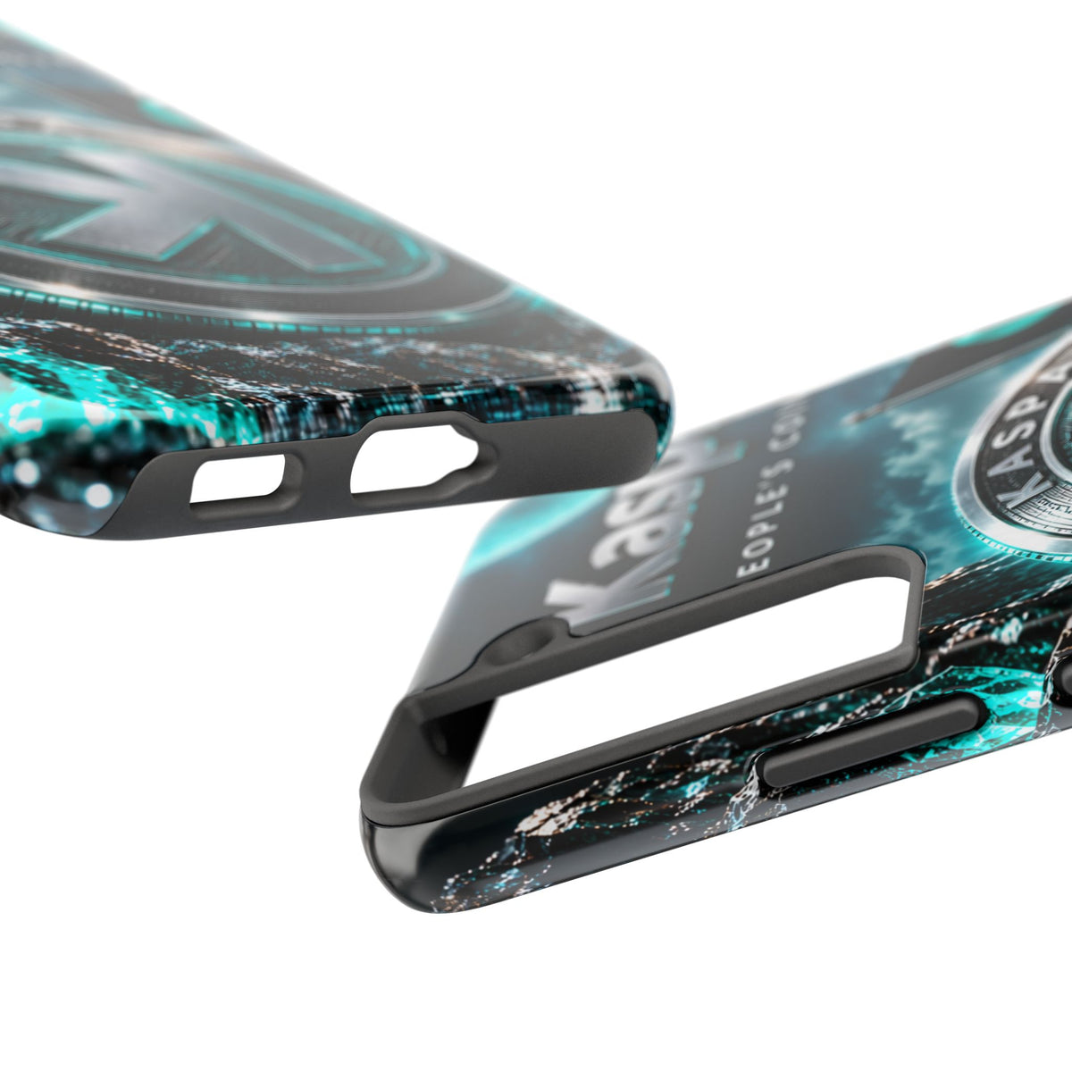 Kaspa Coin Tough Phone Case – Teal Crypto Logo Protective Cover