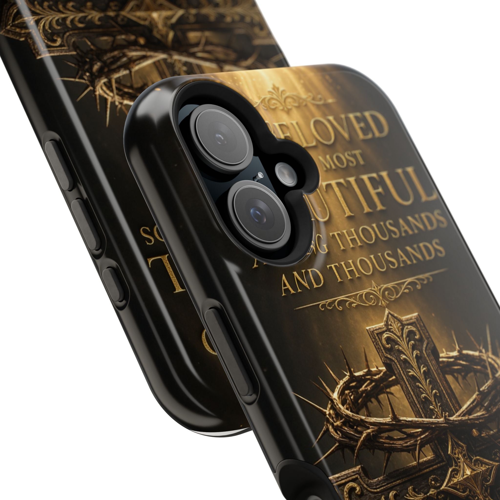 Magnetic Impact-Resistant Phone Case — "Most Beautiful" Cross with Crown of Thorns