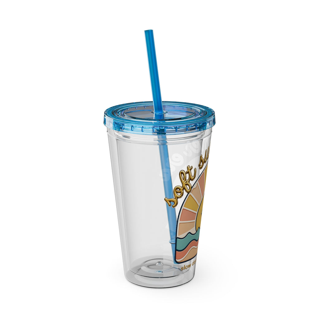 Soft Summer sunset beach drink illustration Tumbler