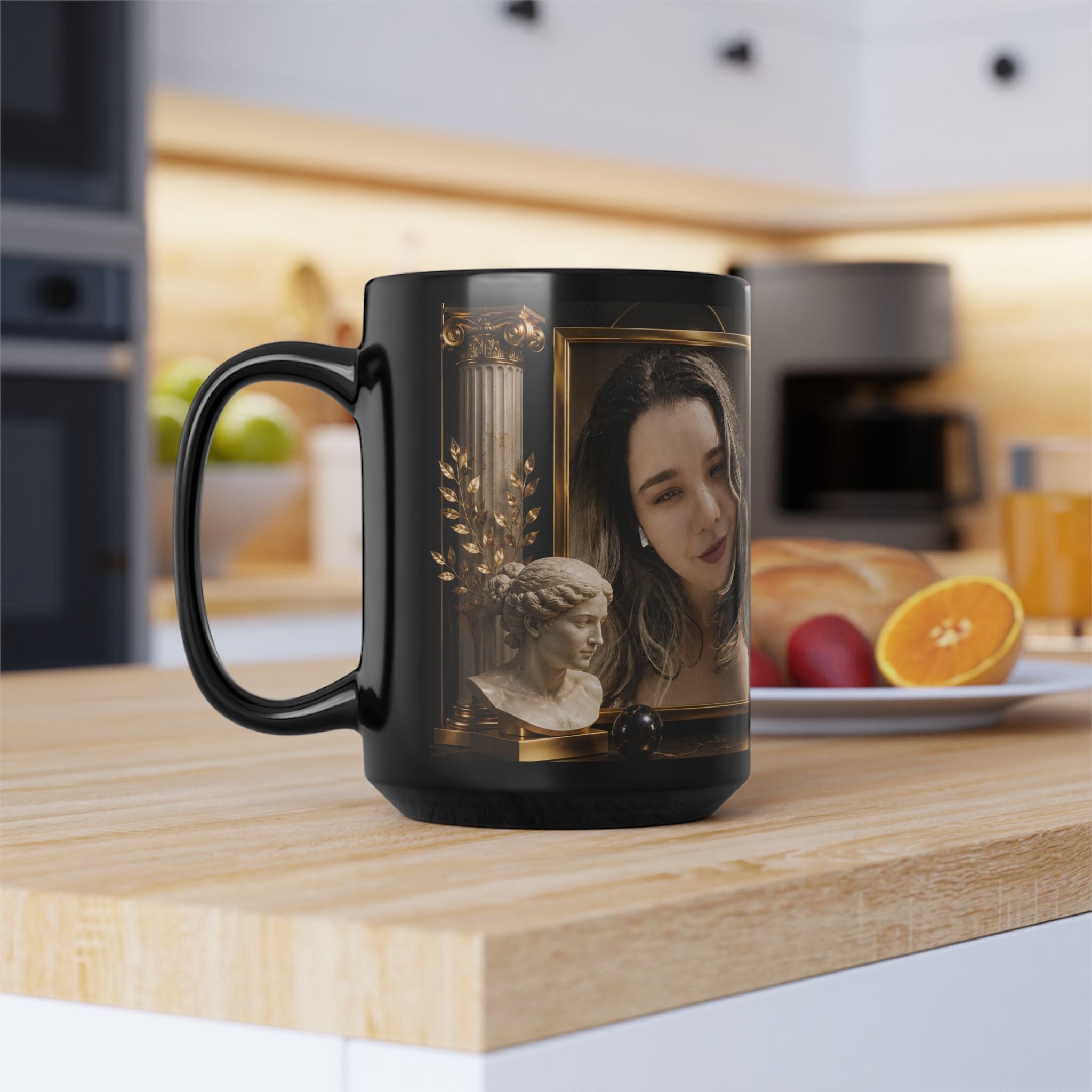 Black 15oz Mug — 'BlessedGirl77' Gold Museum Logo Coffee Cup