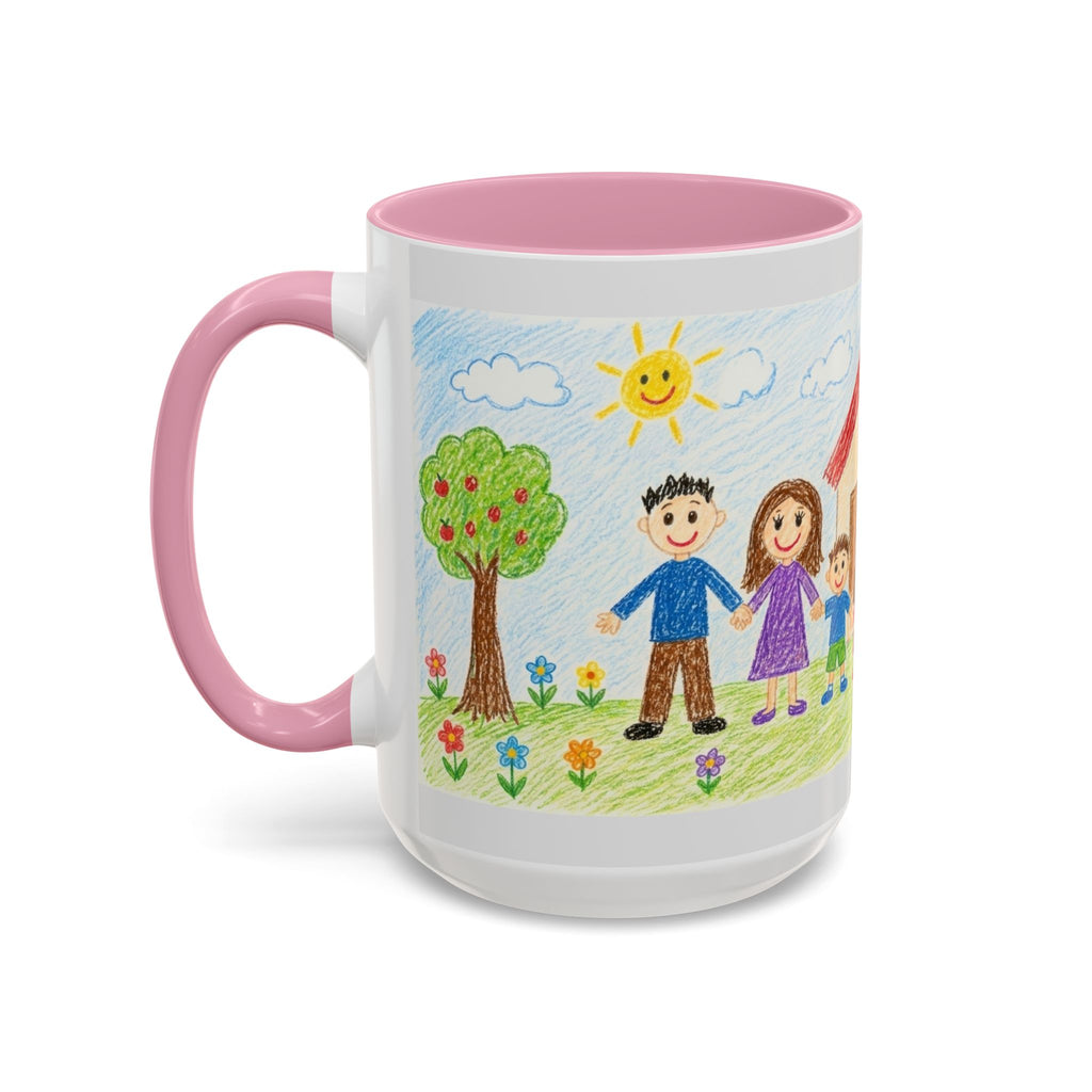 Crayon Family Home Drawing Mug | Colorful Ceramic Coffee Cup