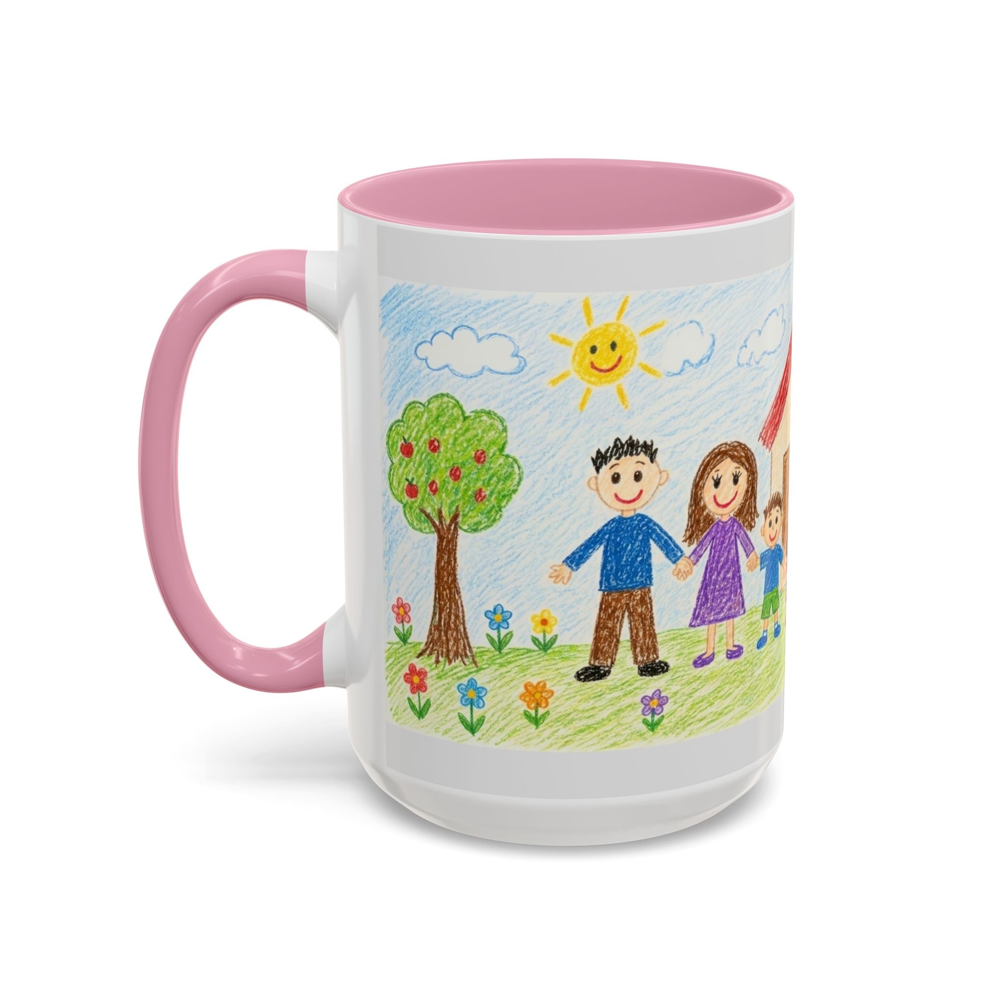 Crayon Family Home Drawing Mug | Colorful Ceramic Coffee Cup