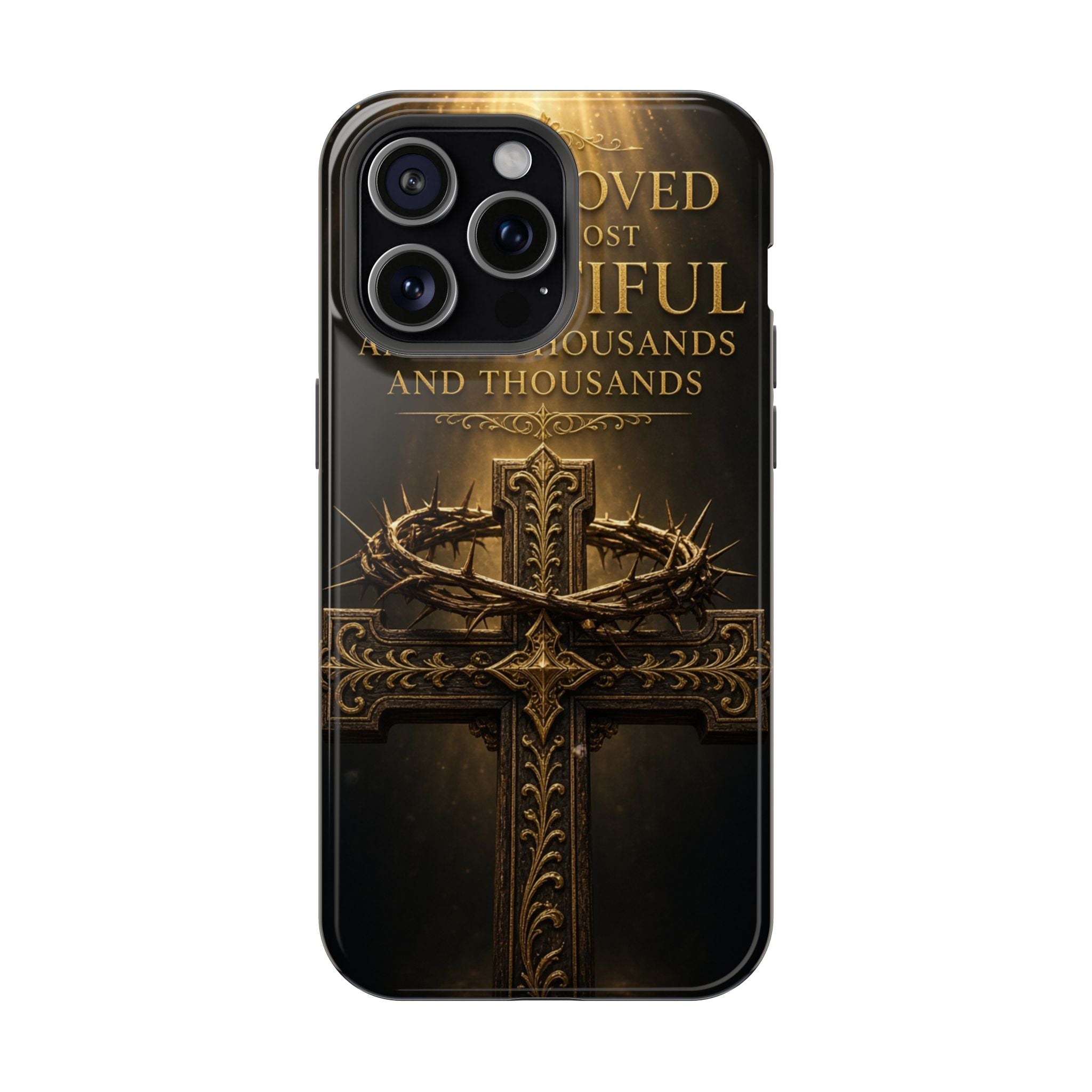 Magnetic Impact-Resistant Phone Case — "Most Beautiful" Cross with Crown of Thorns