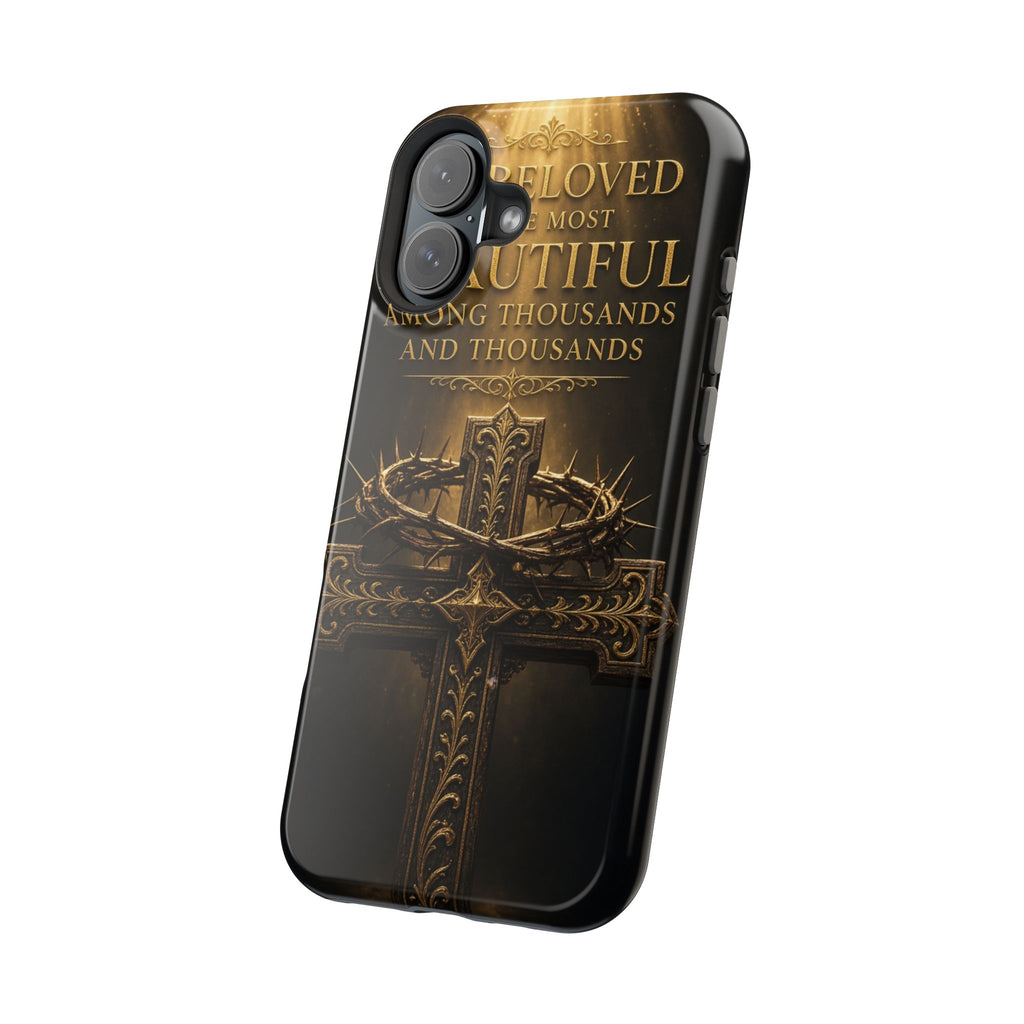 Magnetic Impact-Resistant Phone Case — "Most Beautiful" Cross with Crown of Thorns