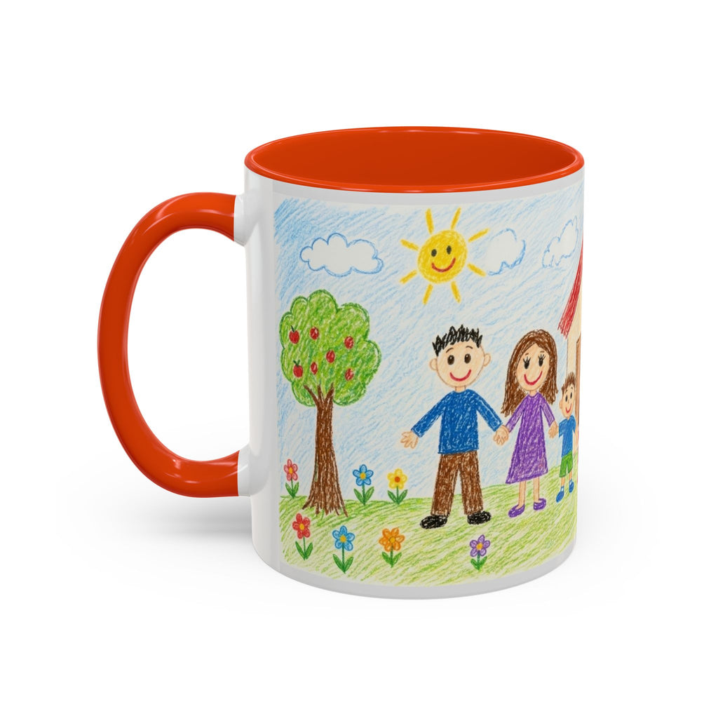 Crayon Family Home Drawing Mug | Colorful Ceramic Coffee Cup