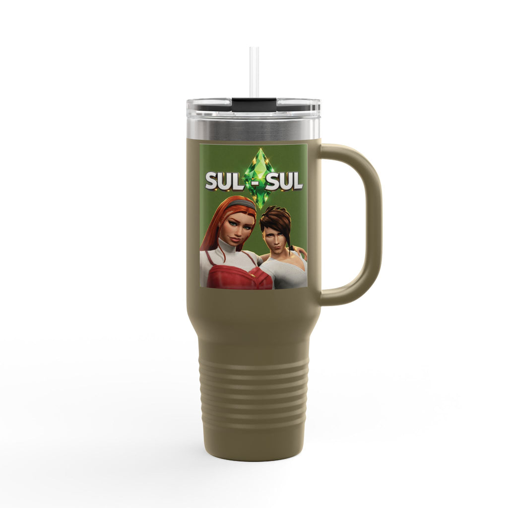 Sims Insulated Travel Mug, 40oz - Cozy & Stylish Gift for Travelers, Coffee Lovers - Large Hot Beverage Container, Thermal Cup, Portable Tea