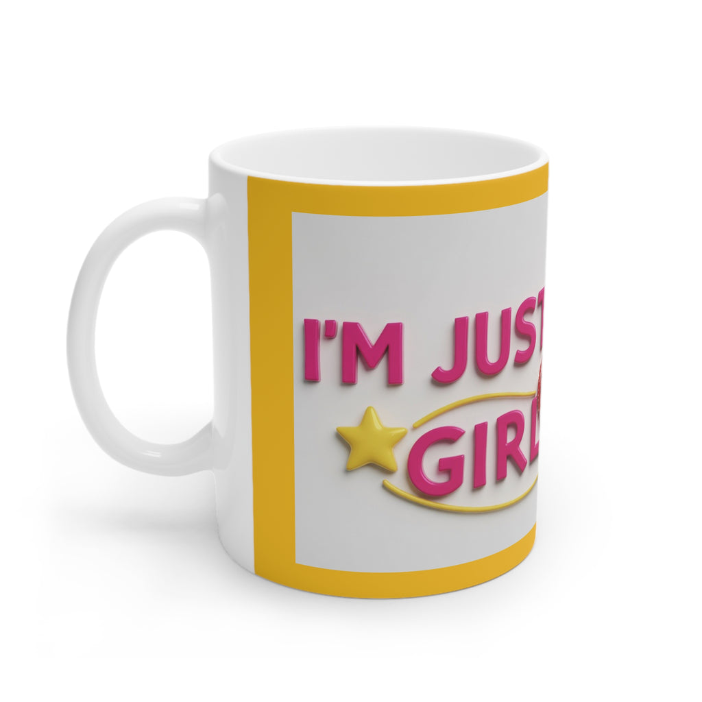 I'm Just a Girl Mug | Retro Glam Woman Illustration