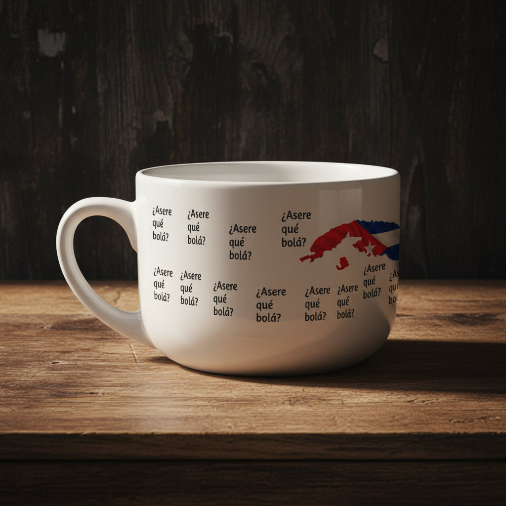 Ceramic Mug — Cubita la Bella Cuban Flag Latte Mug (25oz)