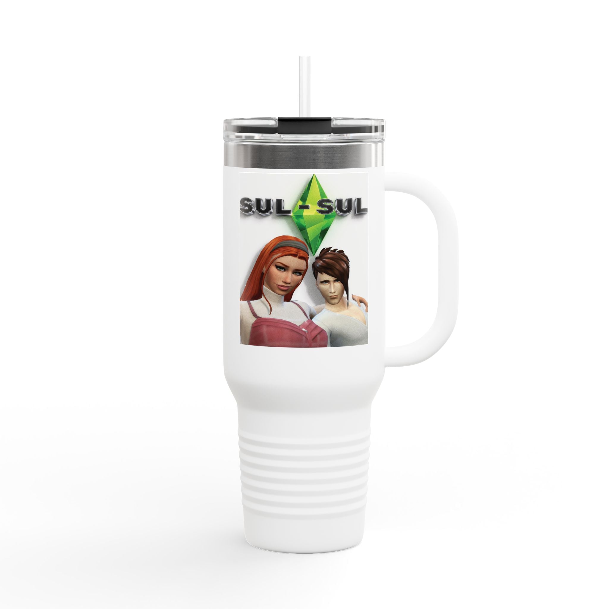Sims Insulated Travel Mug, 40oz - Cozy & Stylish Gift for Travelers, Coffee Lovers - Large Hot Beverage Container, Thermal Cup, Portable Tea