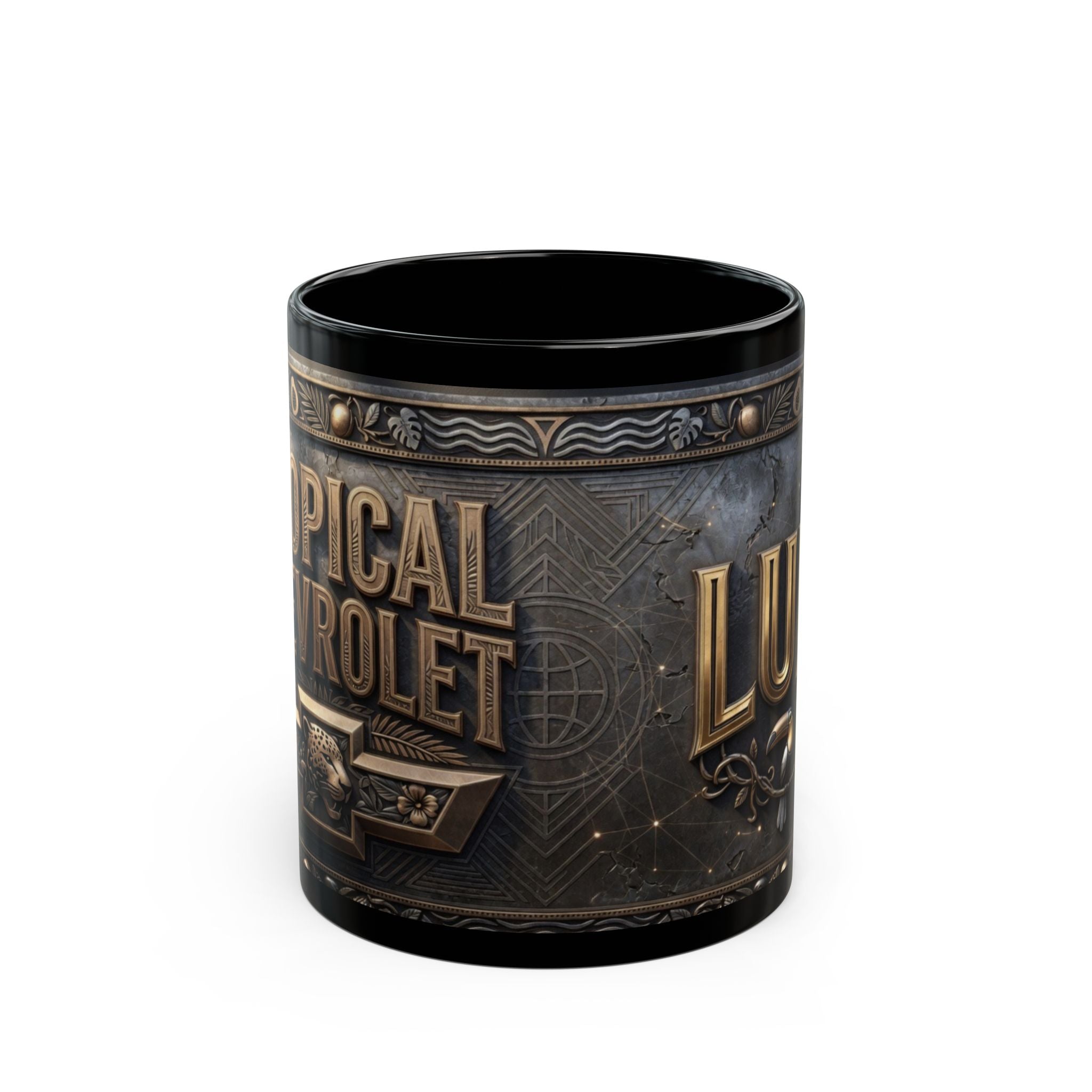 Luis nameplate vintage brass plaque Mug | Personalized Black Coffee Mug