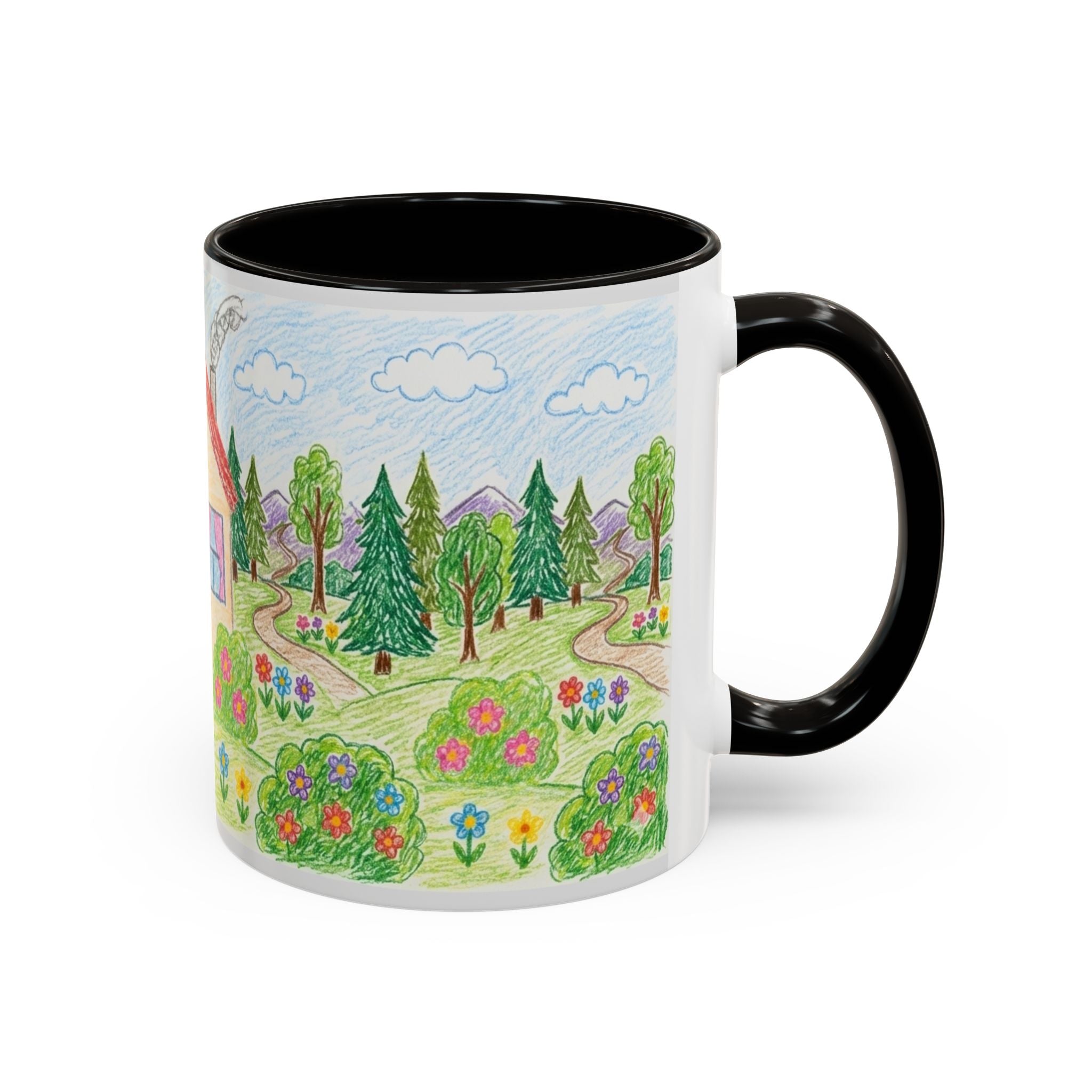 Crayon Family Home Drawing Mug | Colorful Ceramic Coffee Cup