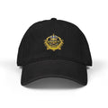 Embroidered Gold Crest Denim Hat — Vintage Royal Badge Baseball Cap