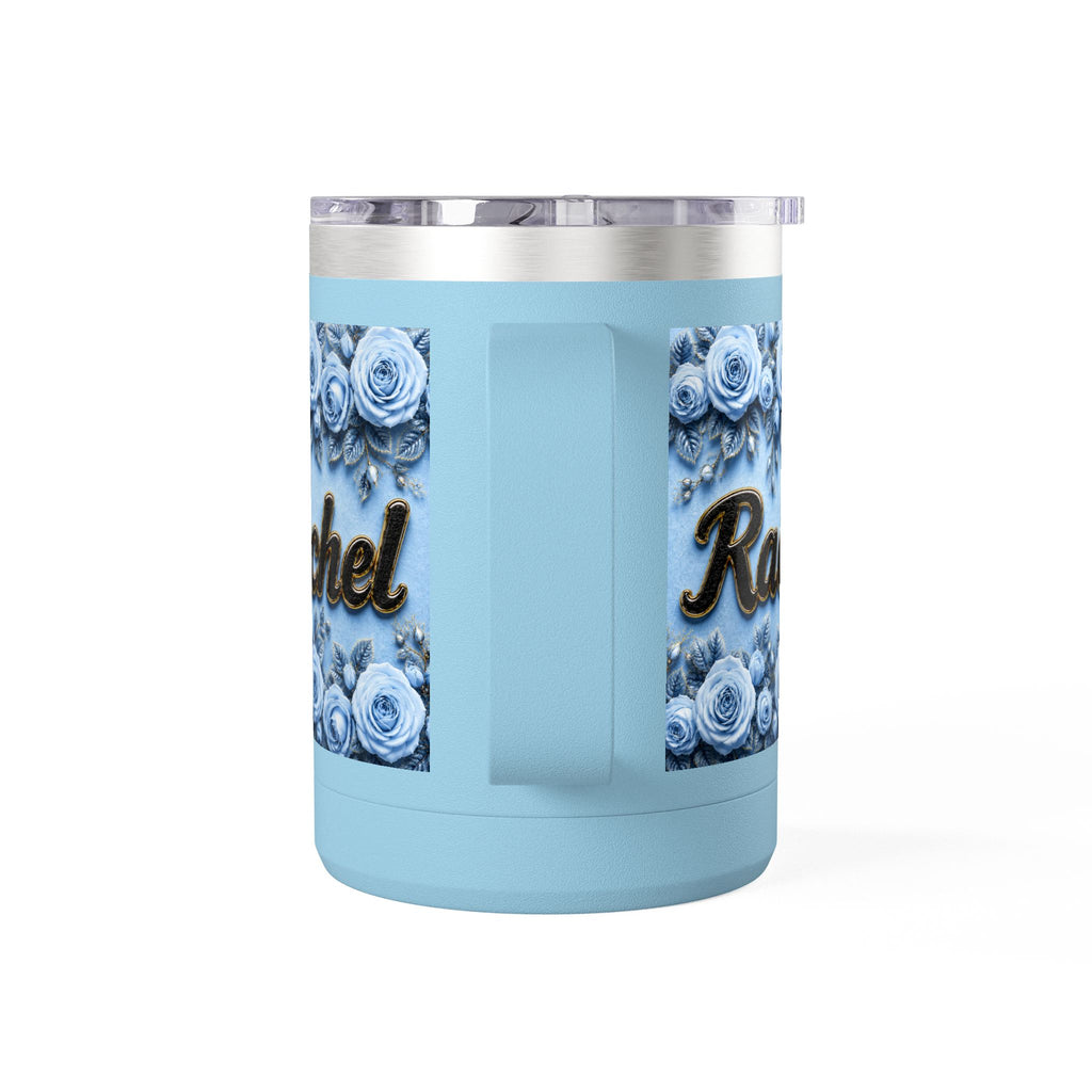 Personalized Rachel Floral 15oz Travel Mug — Insulated Coffee Tumbler
