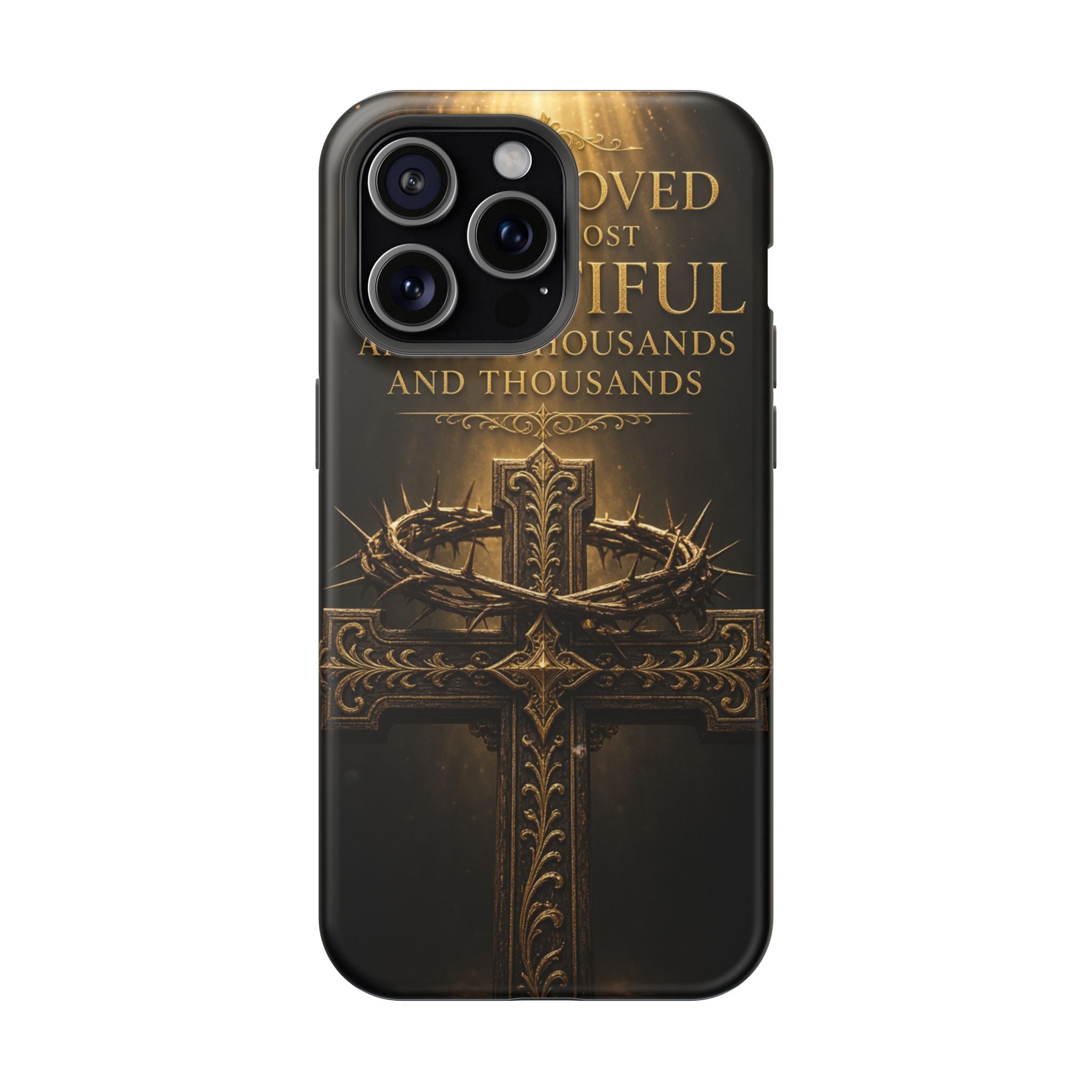 Magnetic Impact-Resistant Phone Case — "Most Beautiful" Cross with Crown of Thorns