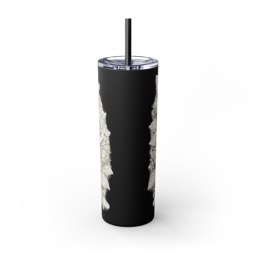 Skinny Tumbler — Monochrome Rose Garden 20oz Straw Tumbler