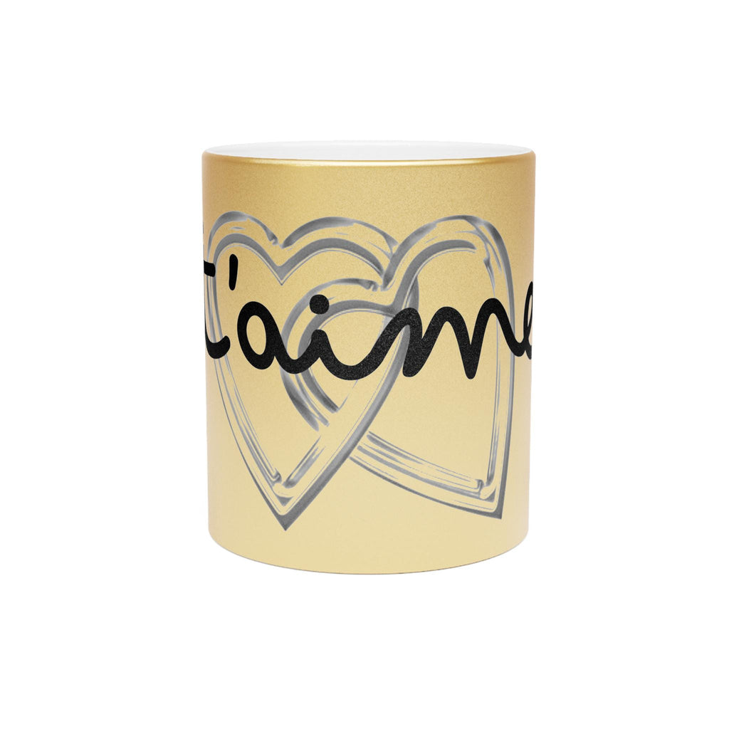 Rose Gold Metallic Heart Mug | Luxury Romantic Gift for Valentine's Day, Anniversary & Wedding, Elegant Coffee Cup