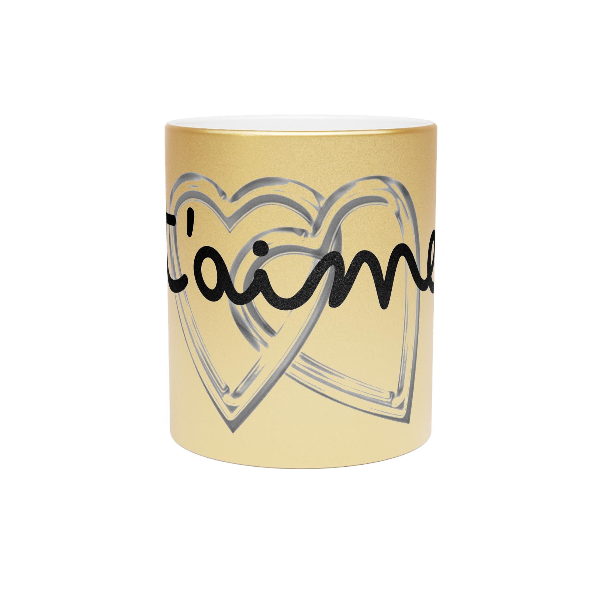 Rose Gold Metallic Heart Mug | Luxury Romantic Gift for Valentine's Day, Anniversary & Wedding, Elegant Coffee Cup