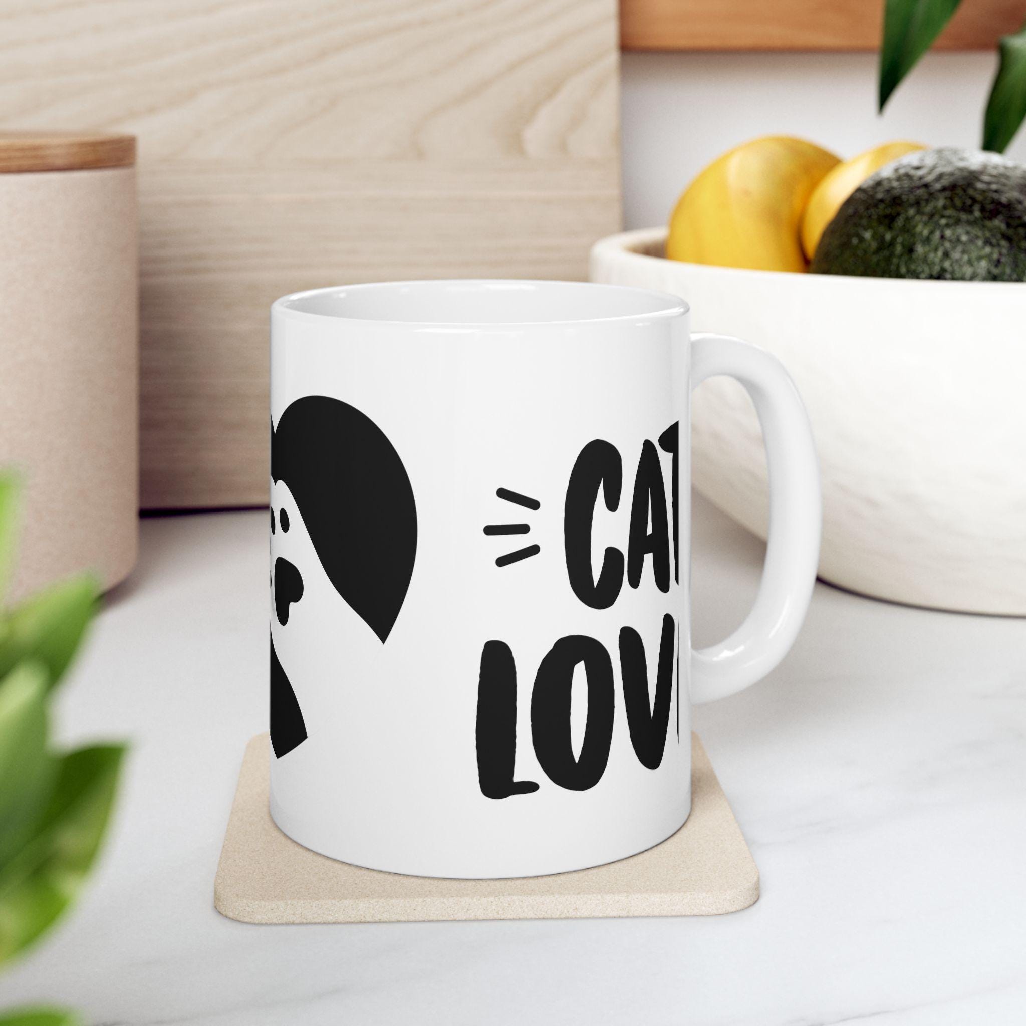 Cat Lover Coffee Mug | Cute Paw Print Design, Perfect Gift for Cat Mom & Cat Dad, 11oz & 15oz