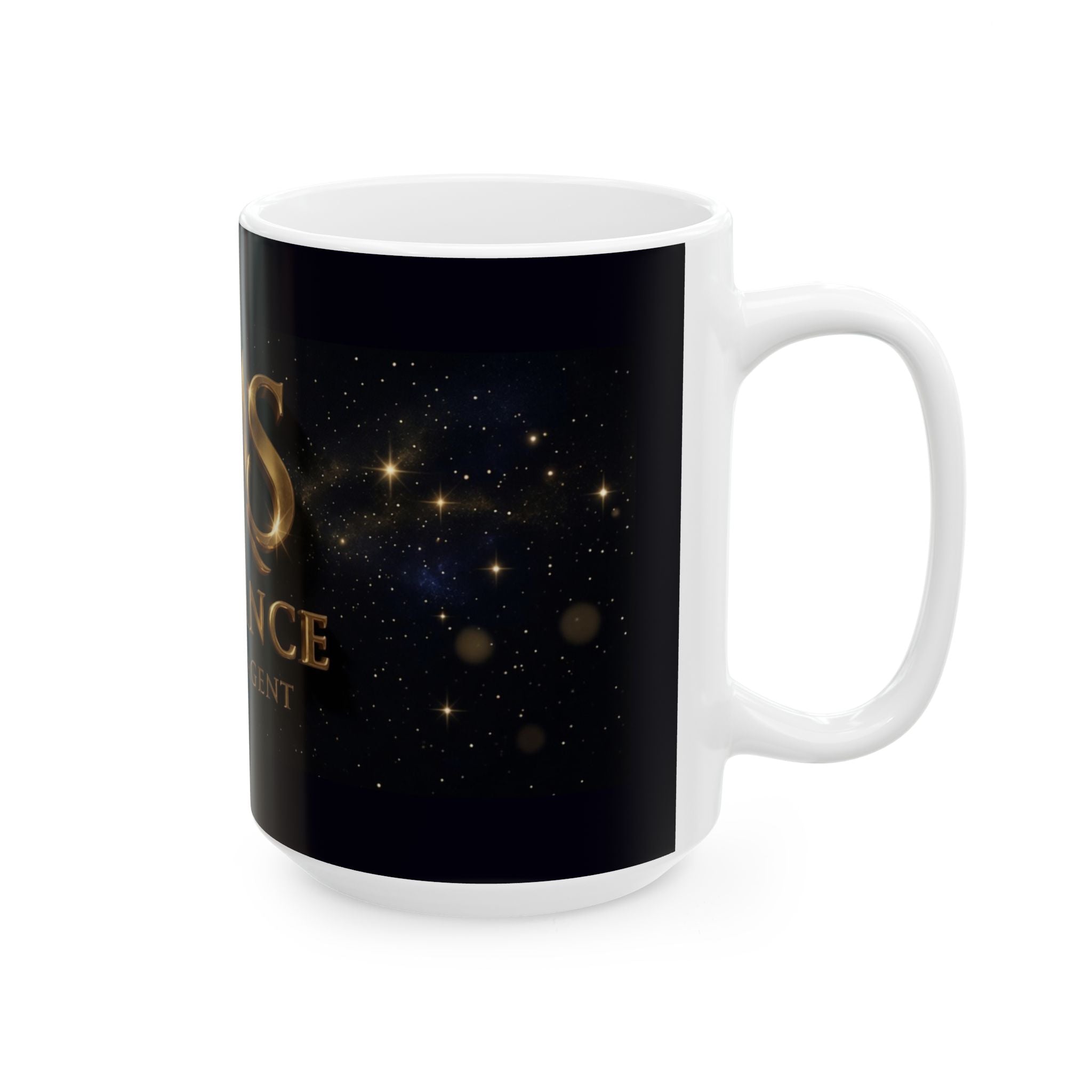 Gold SMS Insurance Logo Mug | Susan the Agent, Ceramic Coffee Cup