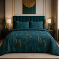 Tropical Leaf Cotton Bed Set – Green Jungle Duvet & Pillowcases
