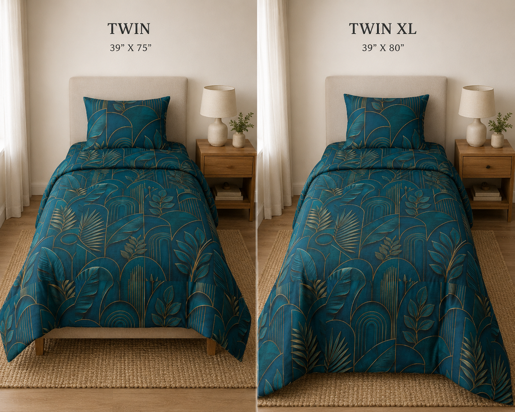 Tropical Leaf Cotton Bed Set – Green Jungle Duvet & Pillowcases